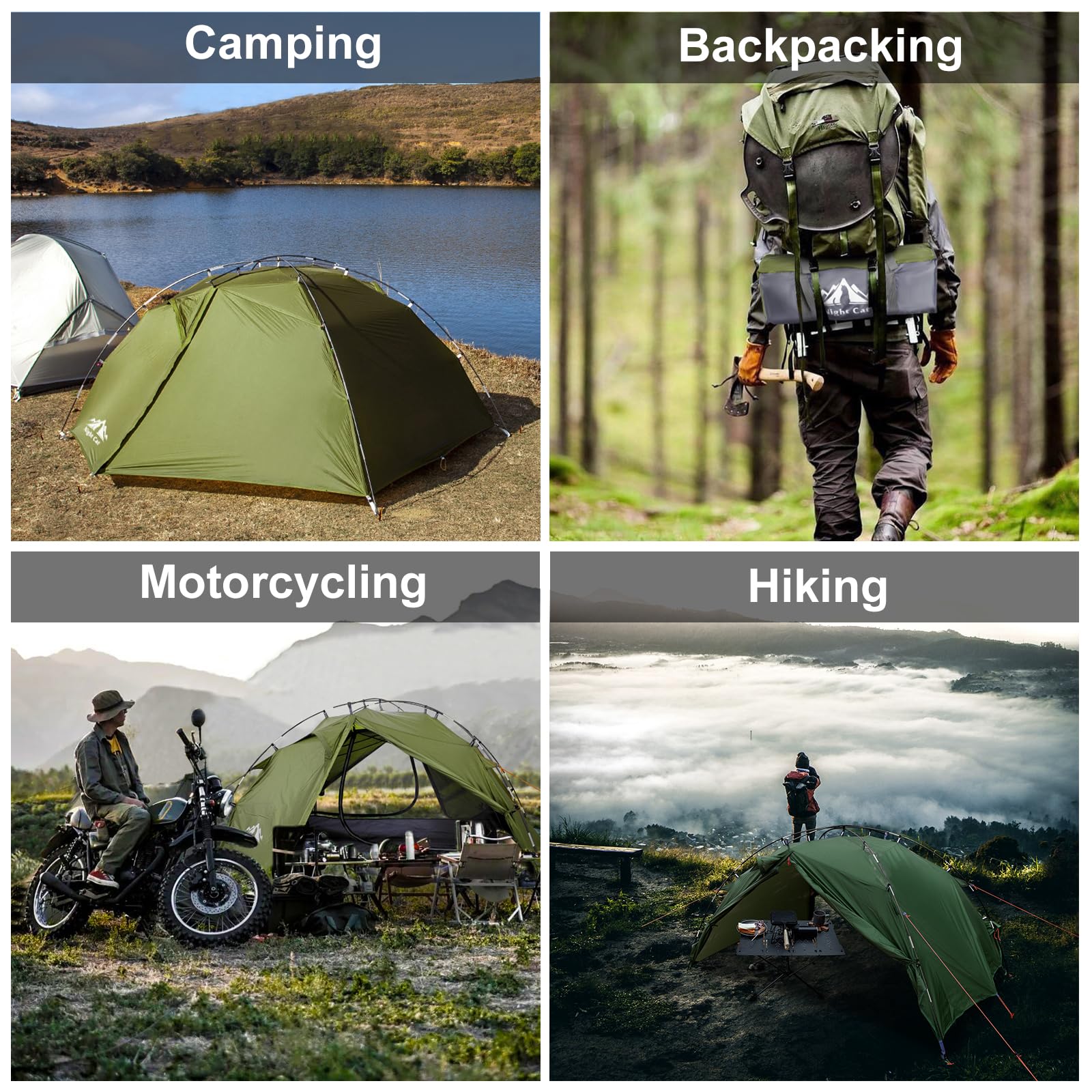 2 Person Backpacking Tent - Lightweight & Waterproof Hiking Camping Tent with Aluminum Poles, Double Layer & 2 Doors - Fast Setup, Compact 7x4.4ft - Perfect for Backpacking, Hiking & Outdoor Adventures