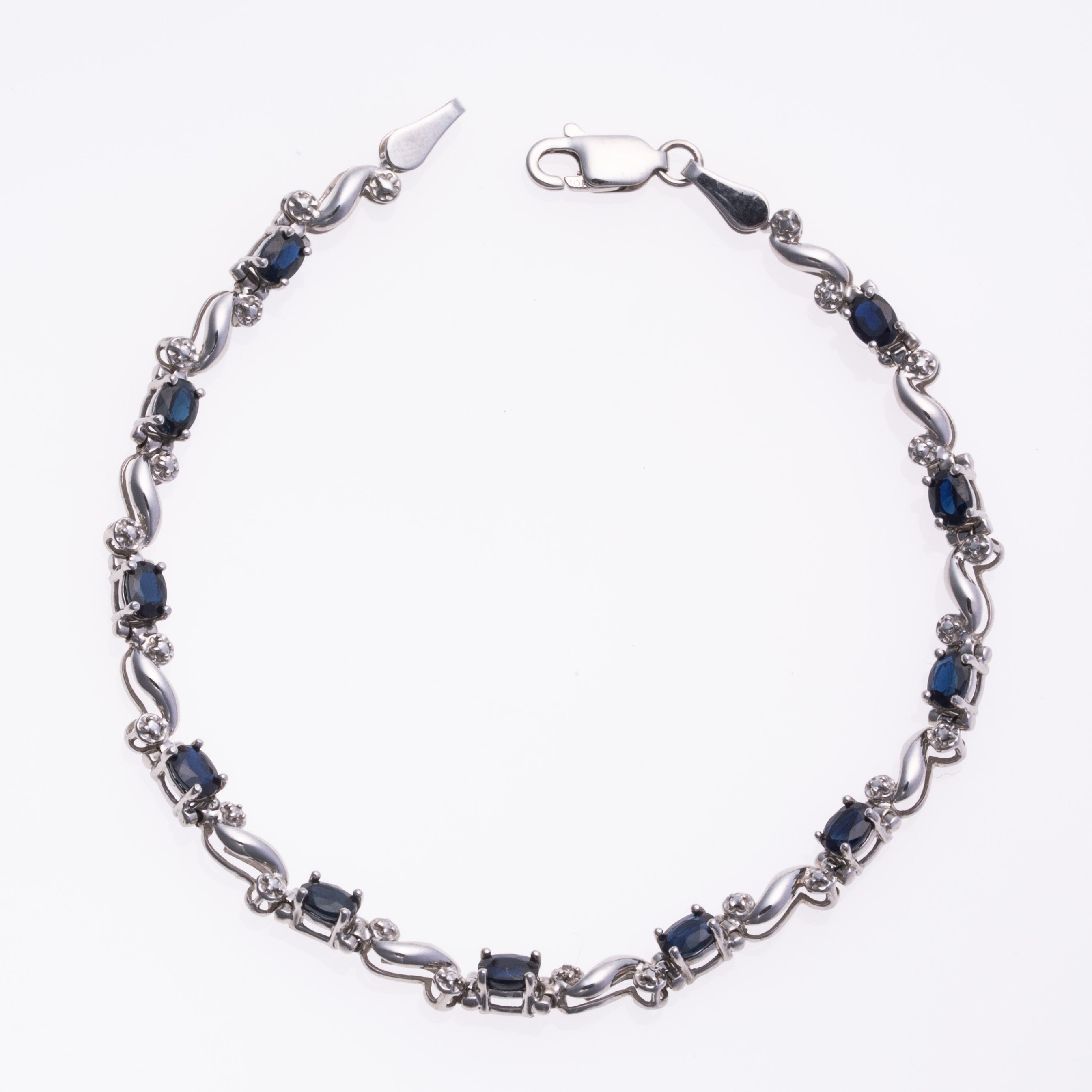 10K Yellow Gold Blue Sapphire Bracelet for Women | 2.27ctw Natural Sapphire | 7.25