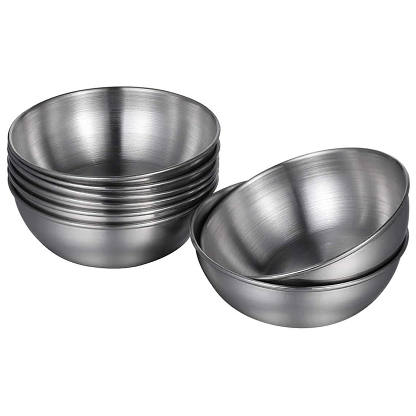 Premium Stainless Steel Spice Bowls Set - 8 Round Condiment Dishes for Seasoning, Sauces, Appetizers | Perfect for Home Kitchen, Restaurants & Entertaining | Durable & Stylish Serving Bowls for Parties, Sushi, Dips & Snacks