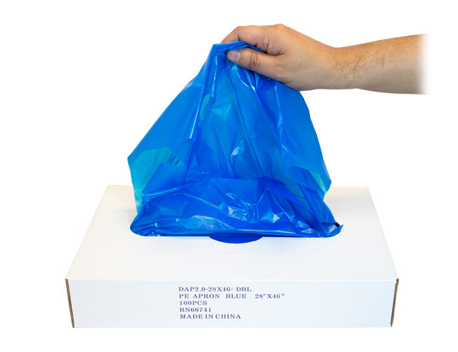 2 Mil Blue Polyethylene Aprons (500/cs) - Disposable Protective Aprons for Food Service, Medical, and Industrial Use - Waterproof & Durable Safety Wear