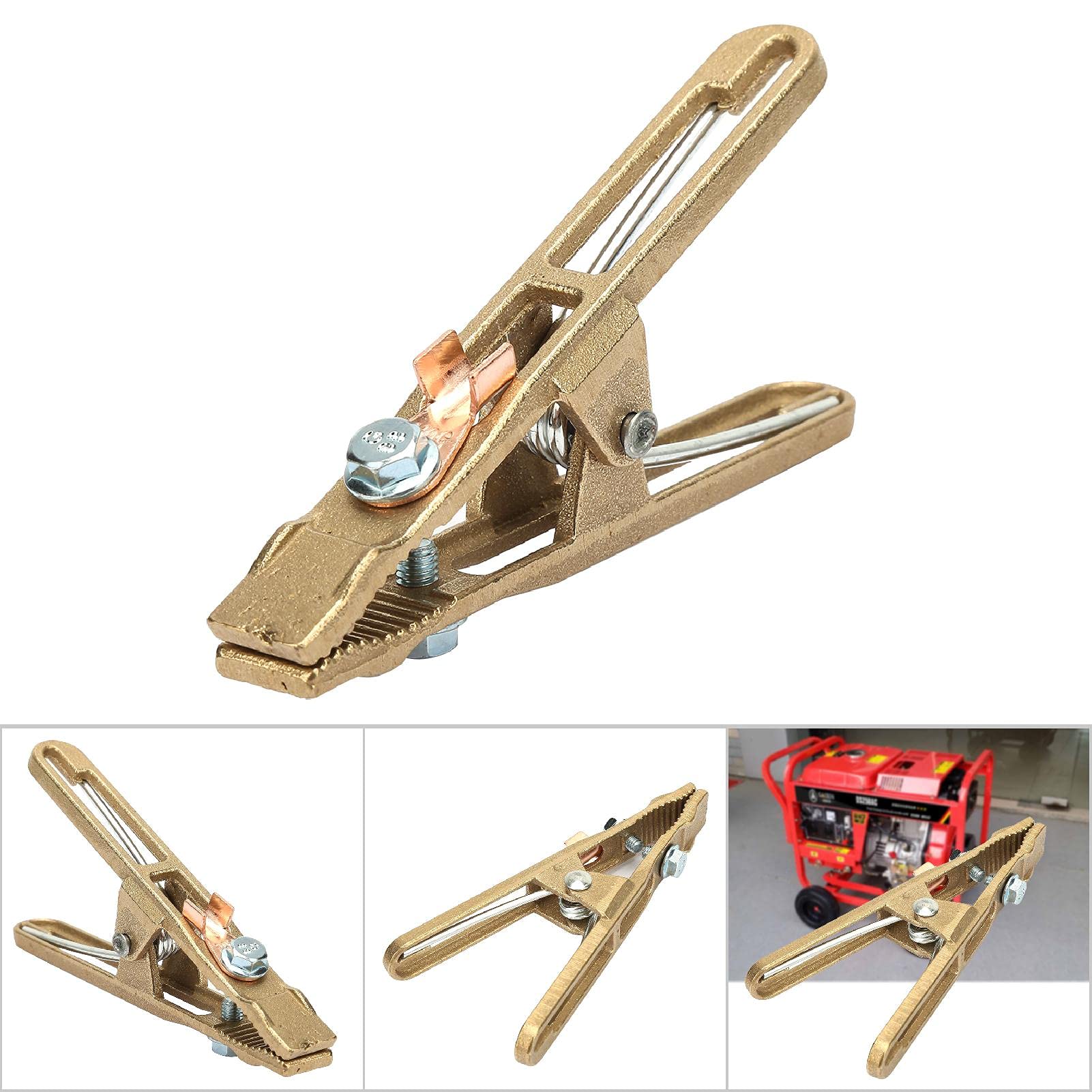 Premium 260A Brass A-Shape Ground Welding Clamp - Heavy Duty 260/300/500A Copper Earth Clamp for Welding Machines | Ideal for Arc Welding, Metal Fabrication & DIY Projects