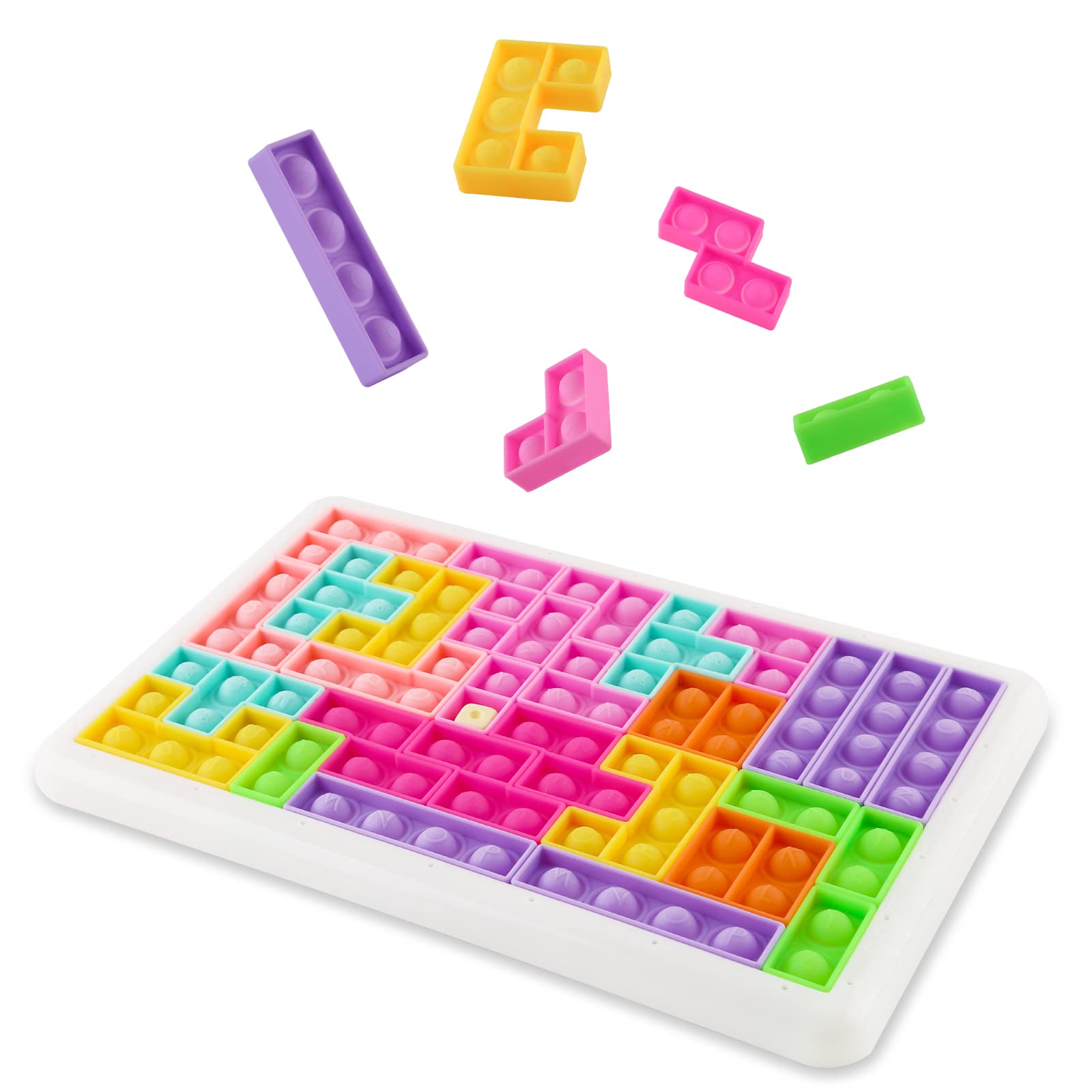 Vetoo 29Pcs Pop Fidget Jigsaw Puzzle Toy Set - Stress Relief Sensory Fidget Toys for Kids & Adults - Perfect for Easter Gifts, Classroom Rewards, and Anxiety Relief Activities