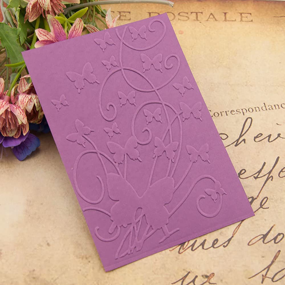 4Pcs Flower Butterfly Plastic Embossing Folder Set - DIY Scrapbooking Stencils for Handmade Cards, Photo Albums & Paper Crafts - Dandelion Design Craft Molds for Art Projects & Home Decor (Perfect for Wedding Invitations, Gift Cards & Memory Books)