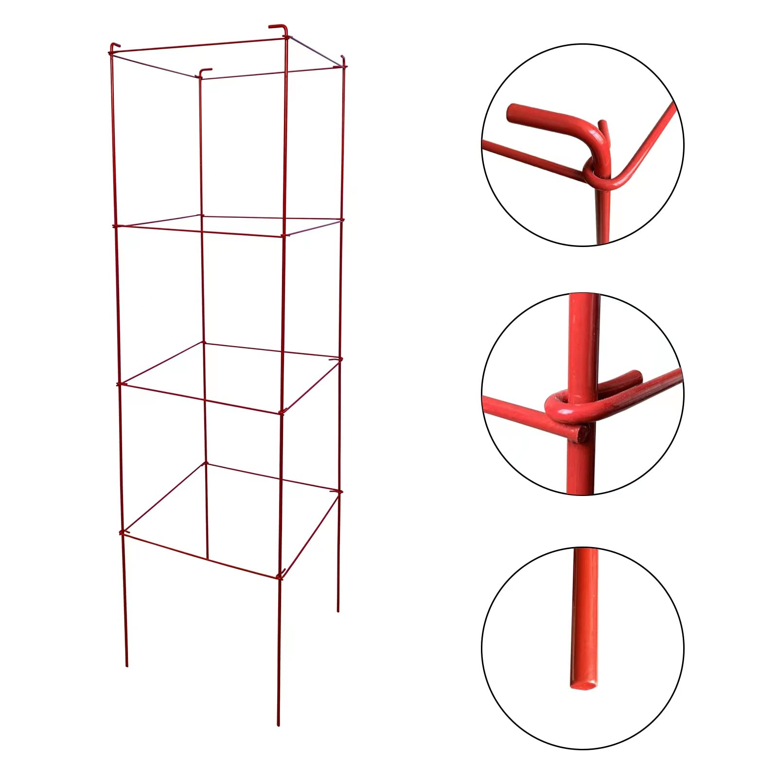 Heavy Duty Tomato Cages Plant Stand with 164 Feet Twist Ties - Sturdy Garden Plant Supports for Tomatoes, Cucumbers & Climbing Vegetables | Perfect for Home Gardening, Backyard Farms & Greenhouse Use
