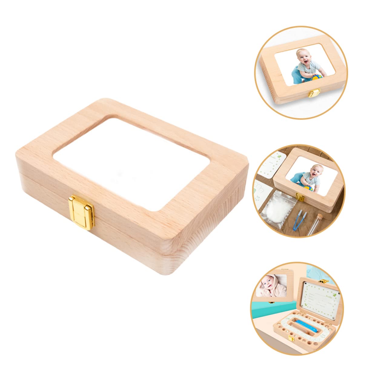 CIMAXIC Wooden Tooth Storage Box - Kids Tooth Organizer & Memory Container for Baby Teeth - Perfect for Tooth Fairy Gifts and Keepsakes
