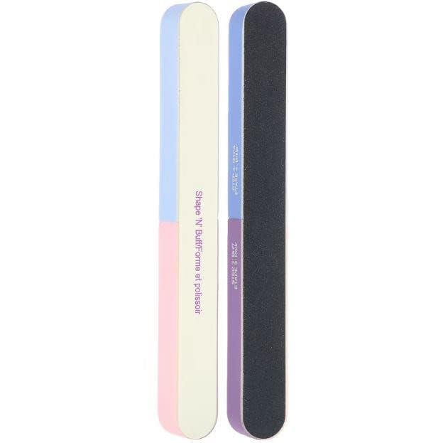 7-Sided Nail Buffer Block & Shine Kit - Professional Acrylic Nail Polisher, Smoother & File for Perfectly Smooth & Shiny Nails - Pack of 2 (Ideal for Salon, Home Manicures & Nail Care Routines)