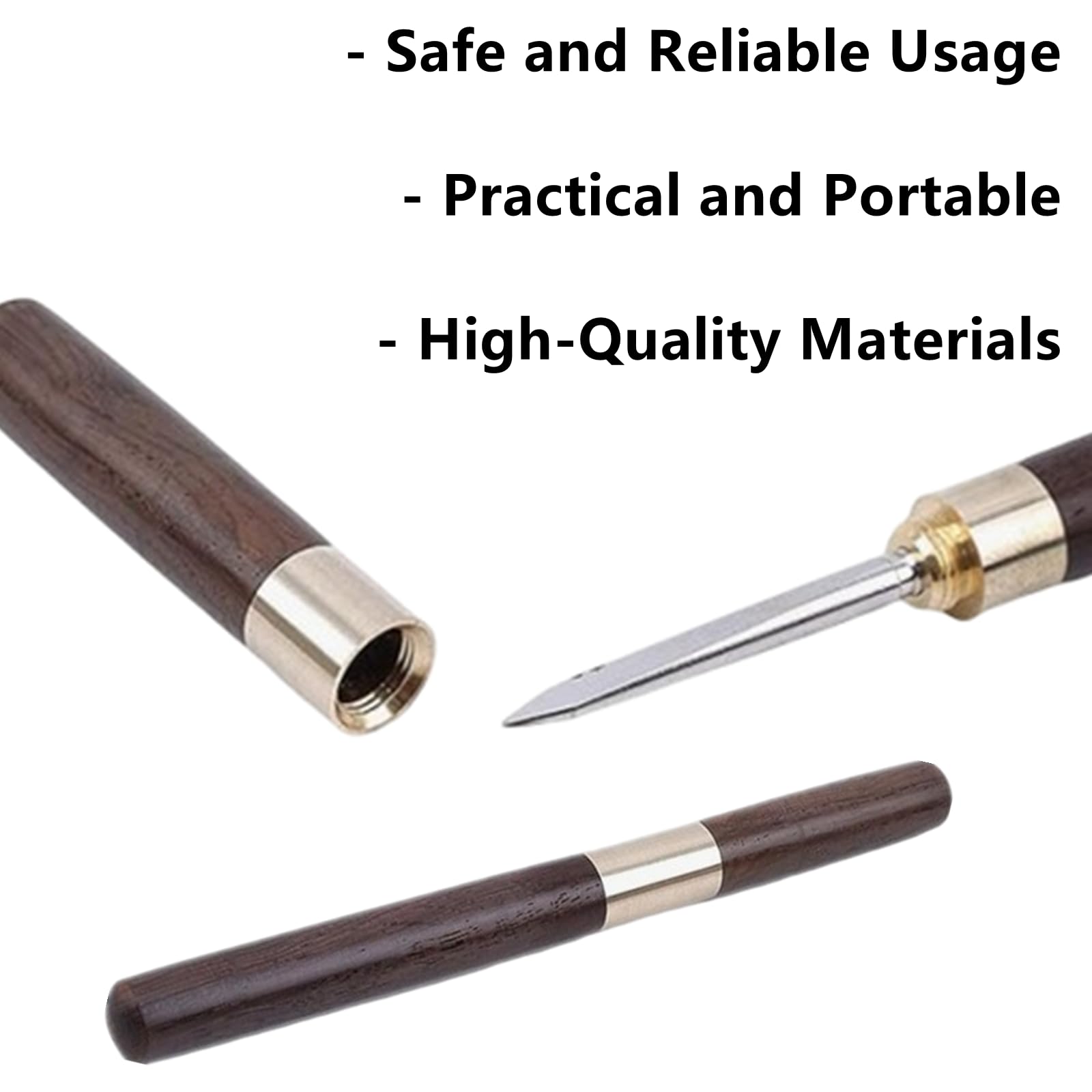 Premium Stainless Steel Ice Pick with Wooden Handle & Protective Cover - Heavy Duty Ice Breaker Tool for Kitchen, Bar, Camping & Restaurant Use - Ideal for Bartenders, Chefs & Outdoor Enthusiasts