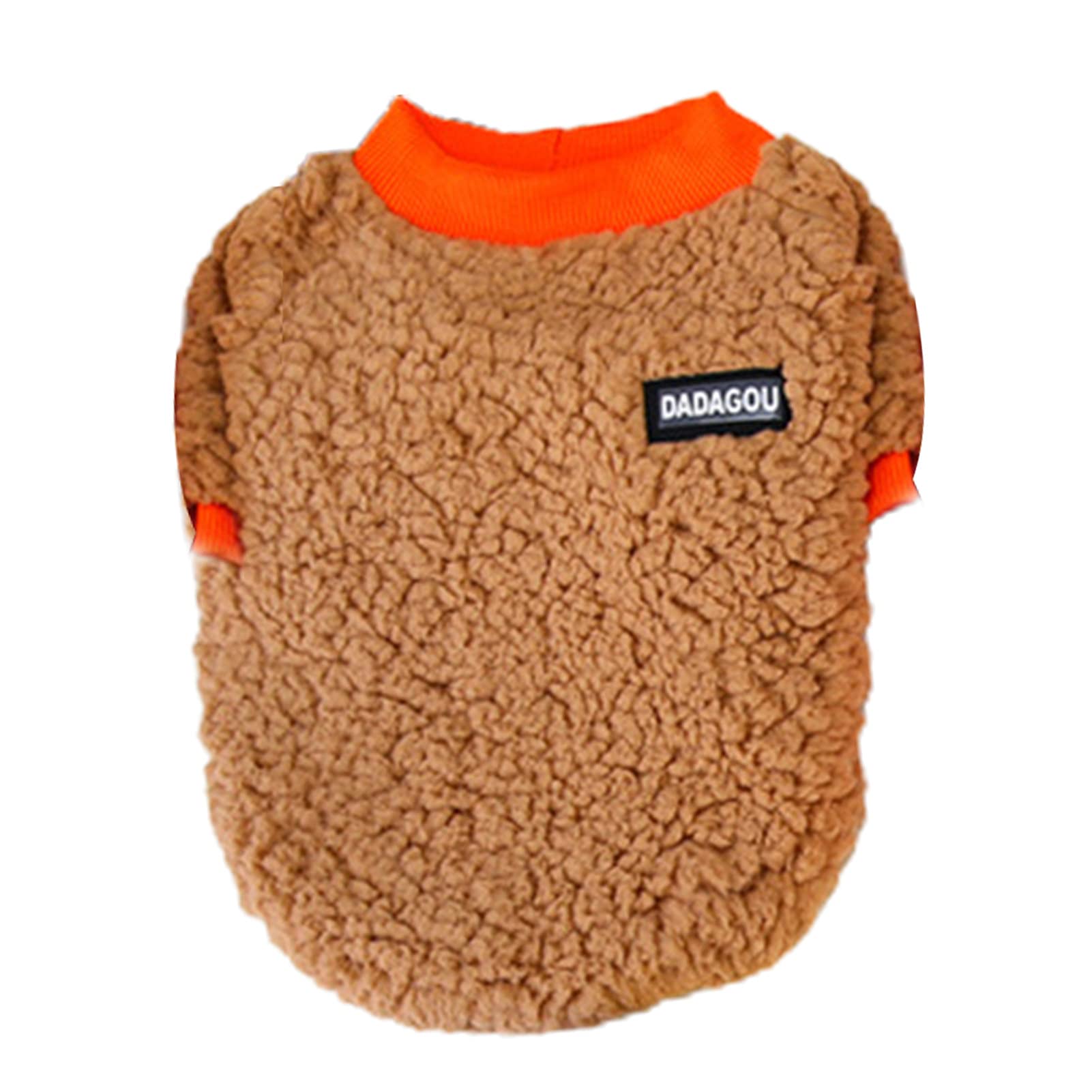 ONWRACE Warm Dog Sweater for Small Dogs - Soft Coral Fleece Pullover, Cozy Winter Pet Clothes for Puppies (Orange) - Perfect for Outdoor Walks & Indoor Comfort