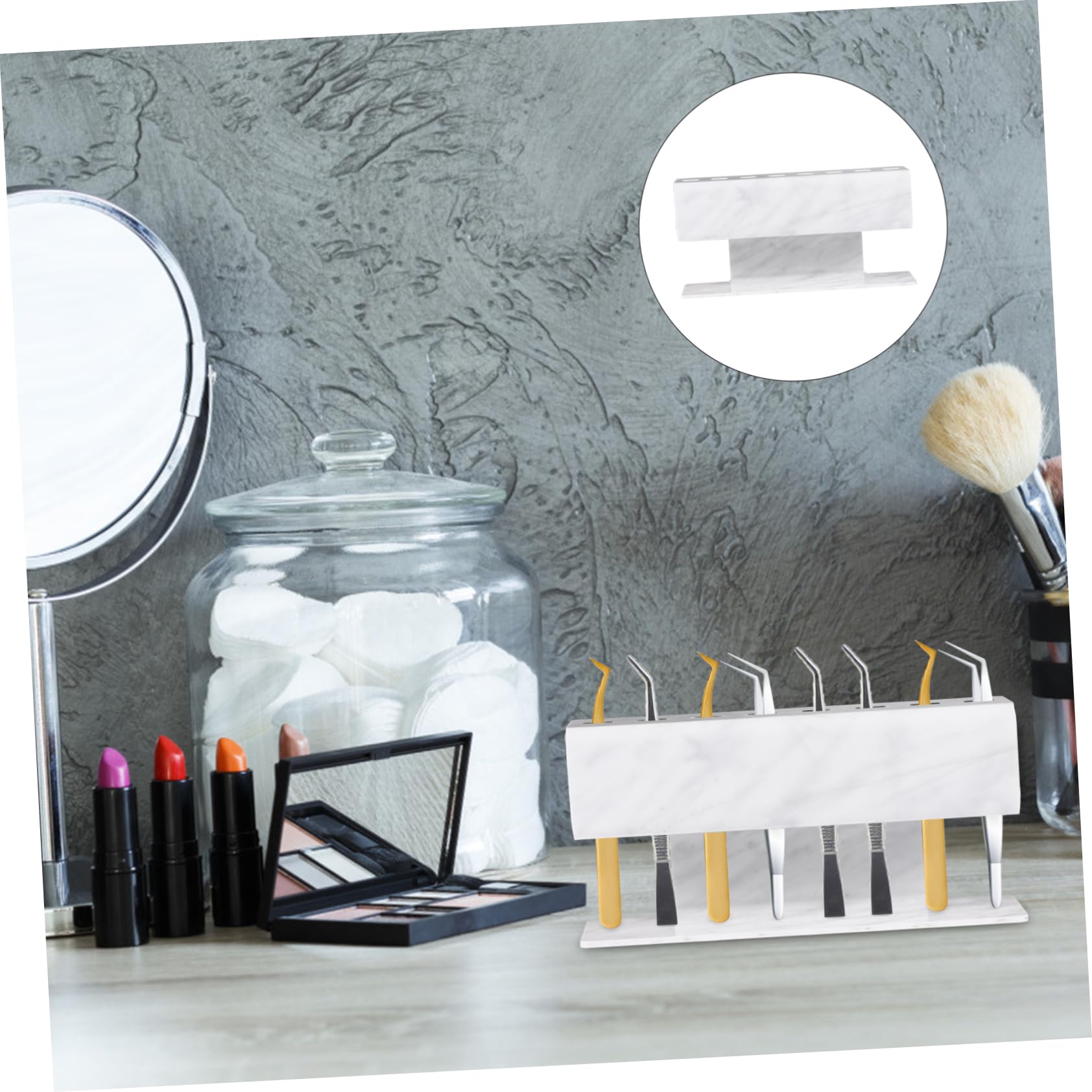 Healeved Acrylic Eyelash Tweezer Holder & Organizer Stand - 17x8cm Makeup Tool Display for Eyelash Extensions, Salon & Professional Use - Perfect for Beauty Counter Organization and Tweezer Storage