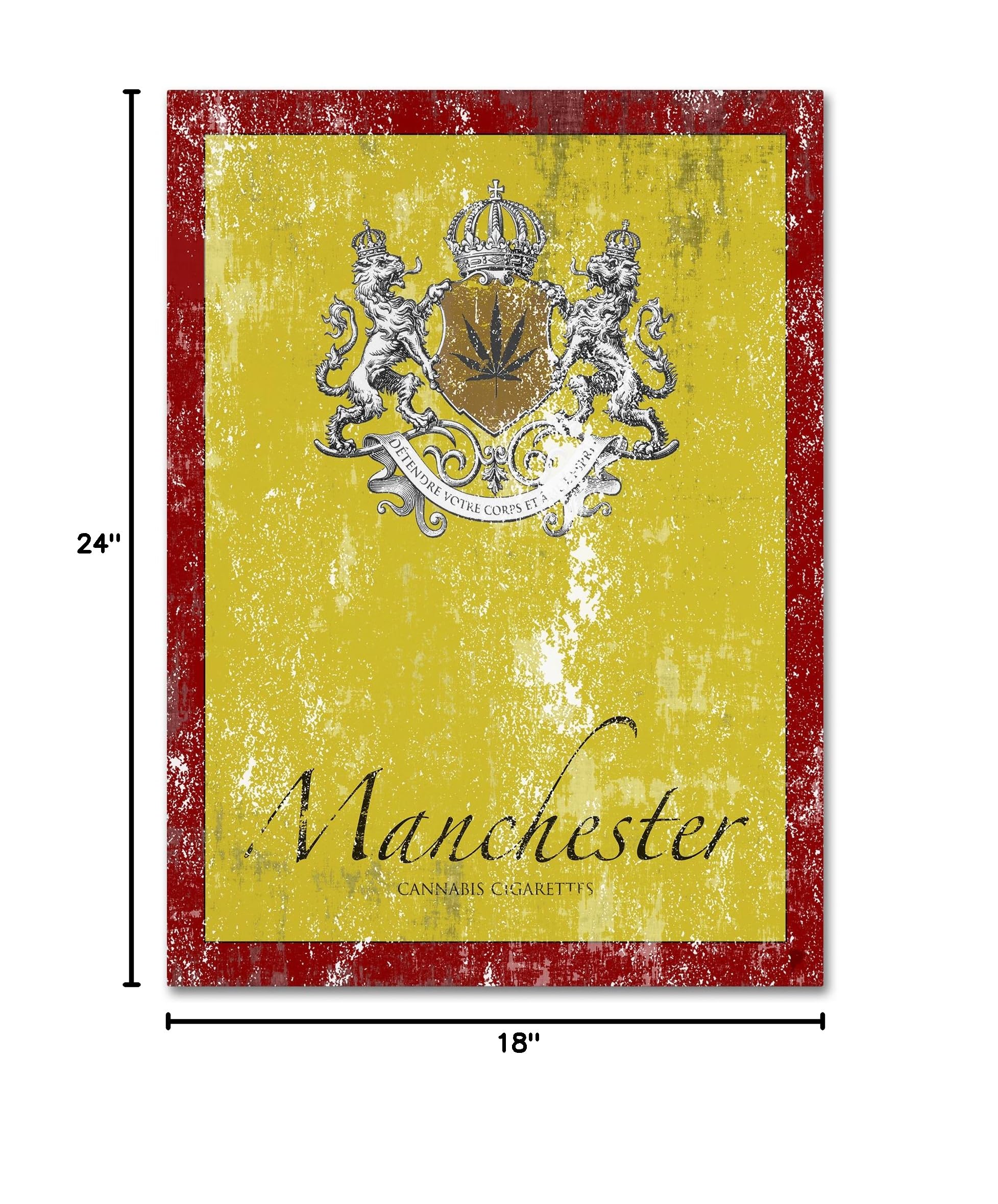 Trademark Fine Art Cannabis Cigarettes Wall Art by Potman - 18x24 Inches Framed Canvas Print - Perfect for Home Decor, Living Room, Office & Man Cave