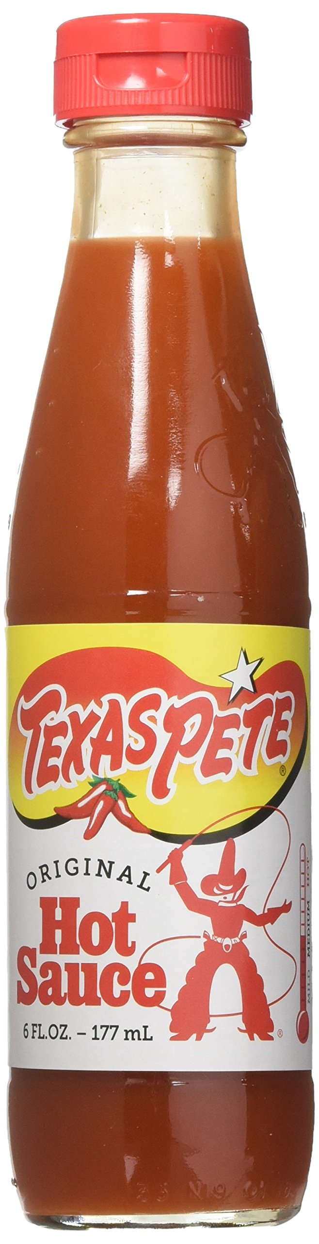 Texas Pete Original Hot Sauce - 6oz Bottle (Pack of 2) | Hot & Spicy Pepper Sauce for Wings, Tacos, Burgers & BBQ | Perfect for Cooking, Grilling & Gifting