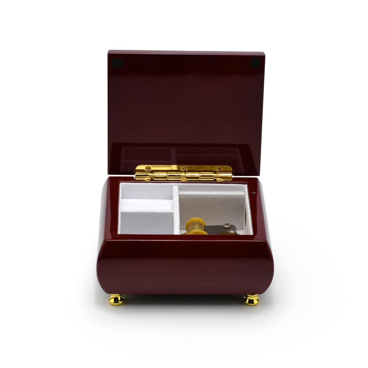 Elegant Hi-Gloss Rosewood Music Jewelry Box with Multiple Song Options - Perfect for Gift Giving, Home Decor & Jewelry Storage
