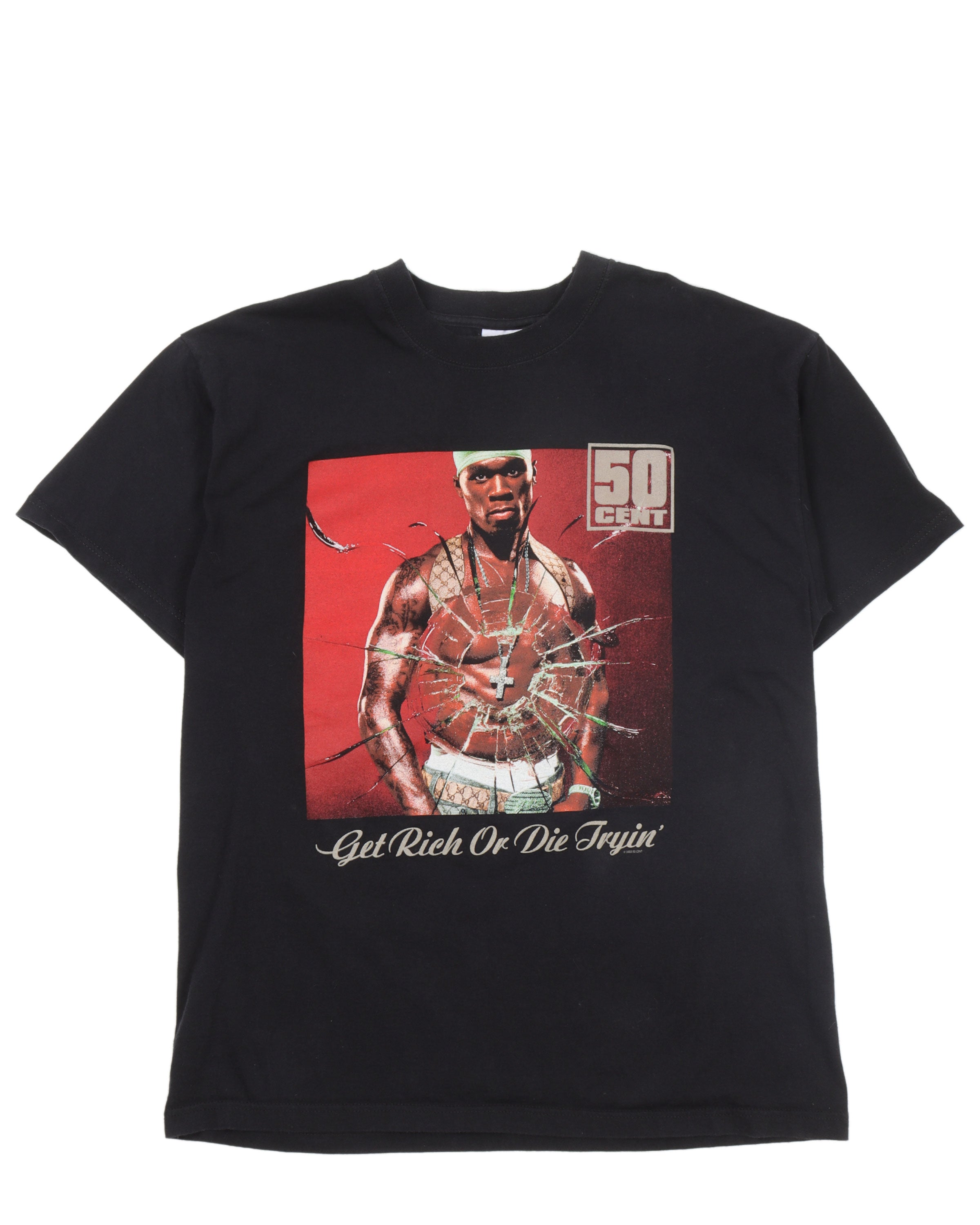 50 Cent Get Rich or Die Tryin' Vintage Rap T-Shirt - Official Merchandise for Hip Hop Fans | Perfect for Concerts, Streetwear & Rap Music Lovers