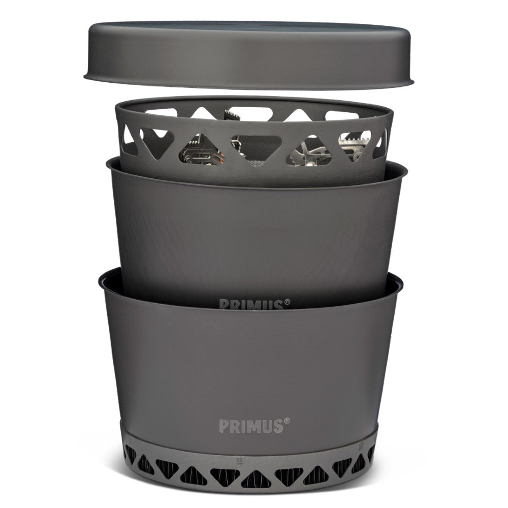 Primus Primetech 2.3L Camping Stove Set with Non-Stick Pan - Lightweight Backpacking Cookware for Hiking, Camping & Outdoor Adventures