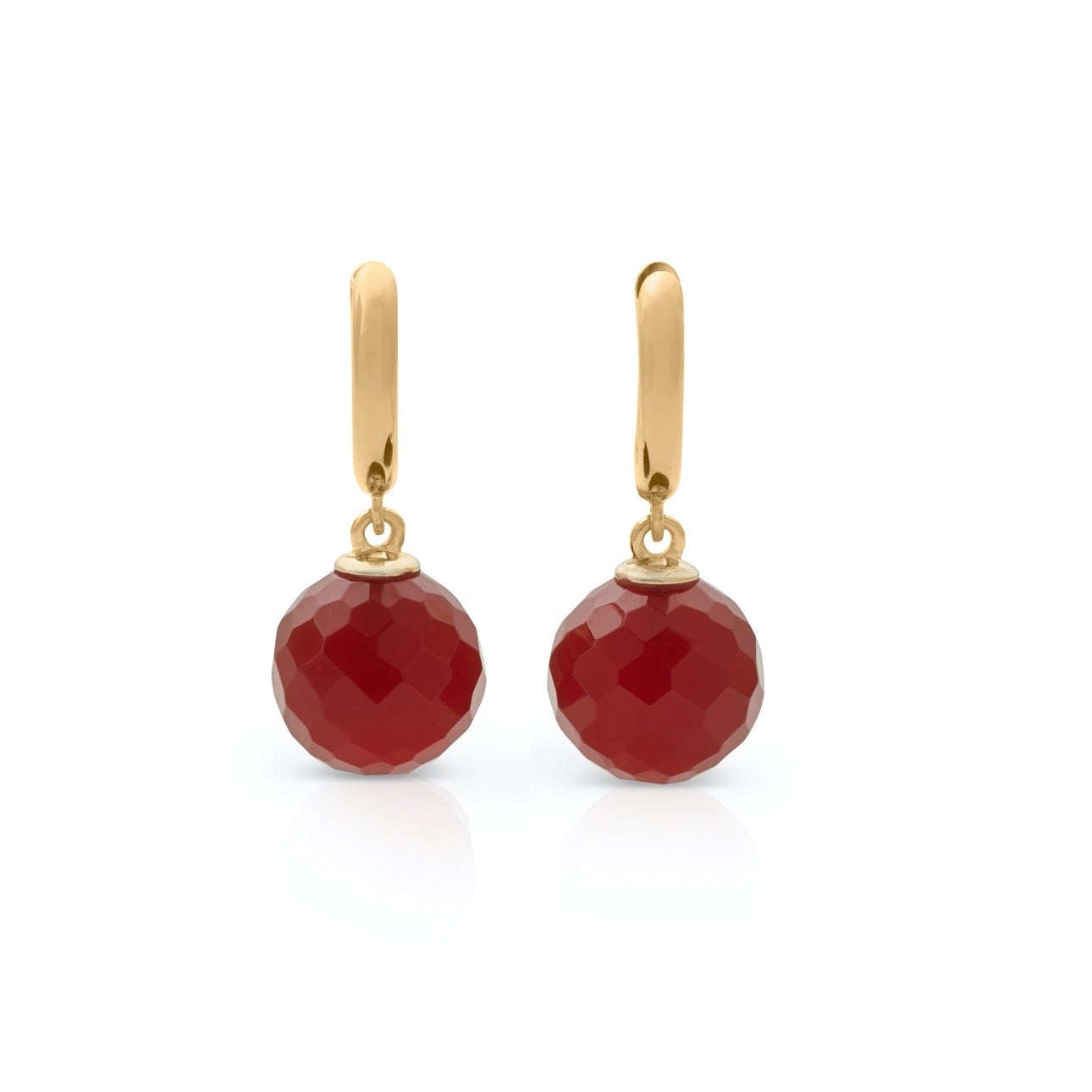 Faceted Carnelian Soho Earrings - Elegant Dangle Earrings for Women, Perfect for Parties, Weddings & Everyday Wear