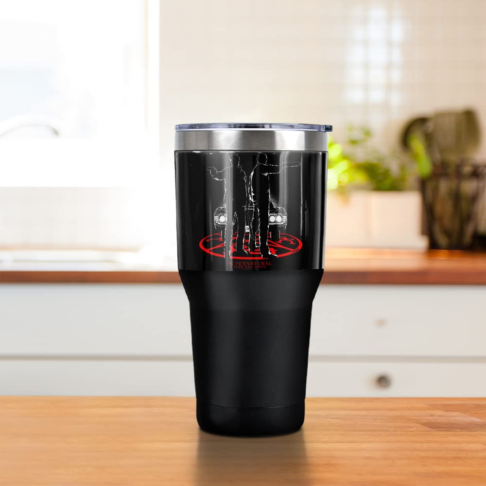 Supernatural Silhouettes 30 oz Stainless Steel Tumbler - Vacuum Insulated Double Wall Coffee Travel Mug with Leakproof Sliding Lid - Perfect for Office, Gym & Outdoor Adventures