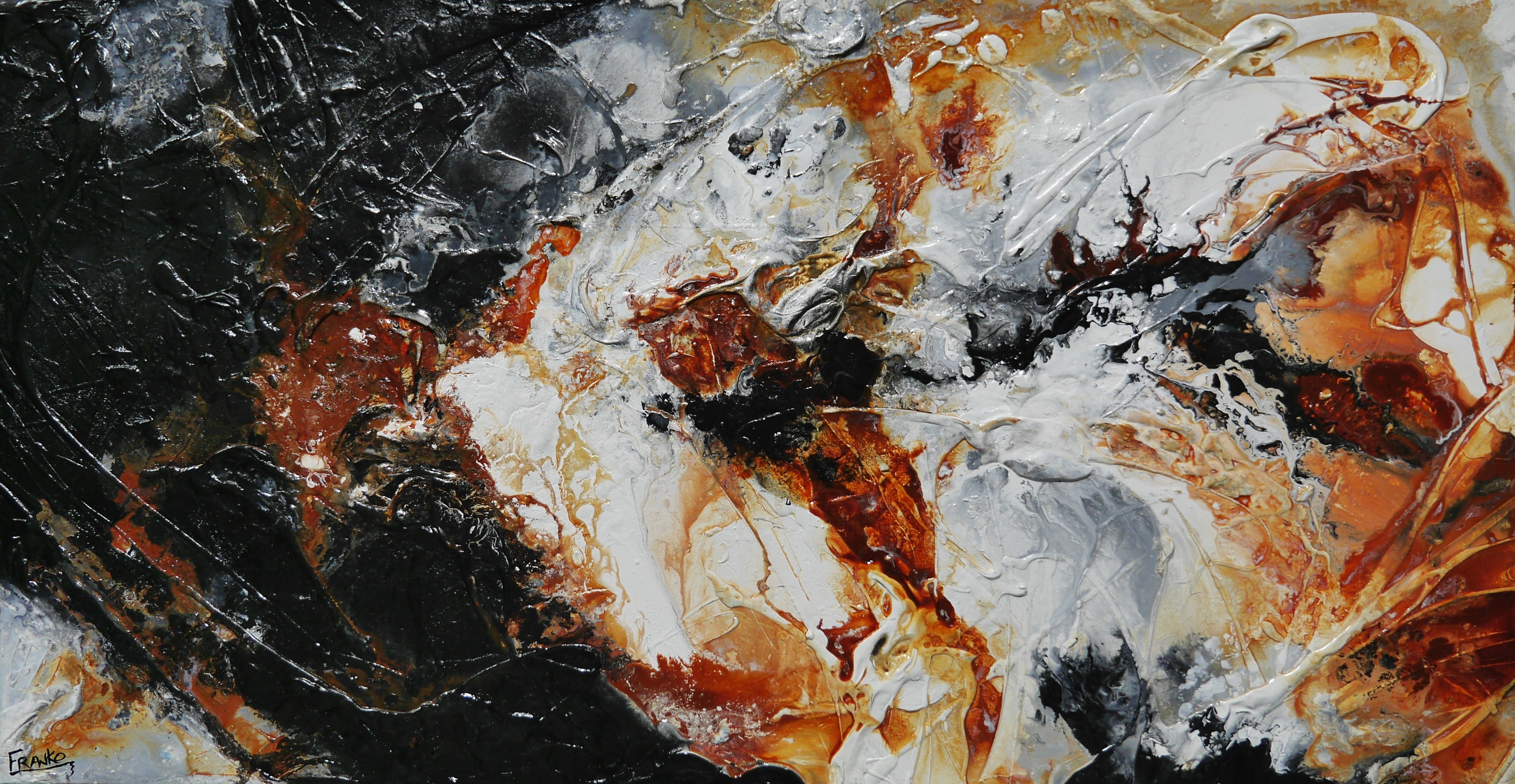 Oxide Nero 190cm x 100cm Textured Abstract Canvas Art - Modern Large Wall Painting for Living Room, Bedroom & Office Decor
