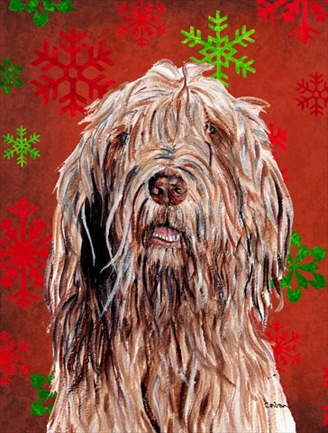 Otterhound Red Snowflakes Holiday Flag - Outdoor Garden Decoration for Christmas, Winter & Seasonal Celebrations - Perfect for Yard, Patio & Home Decor