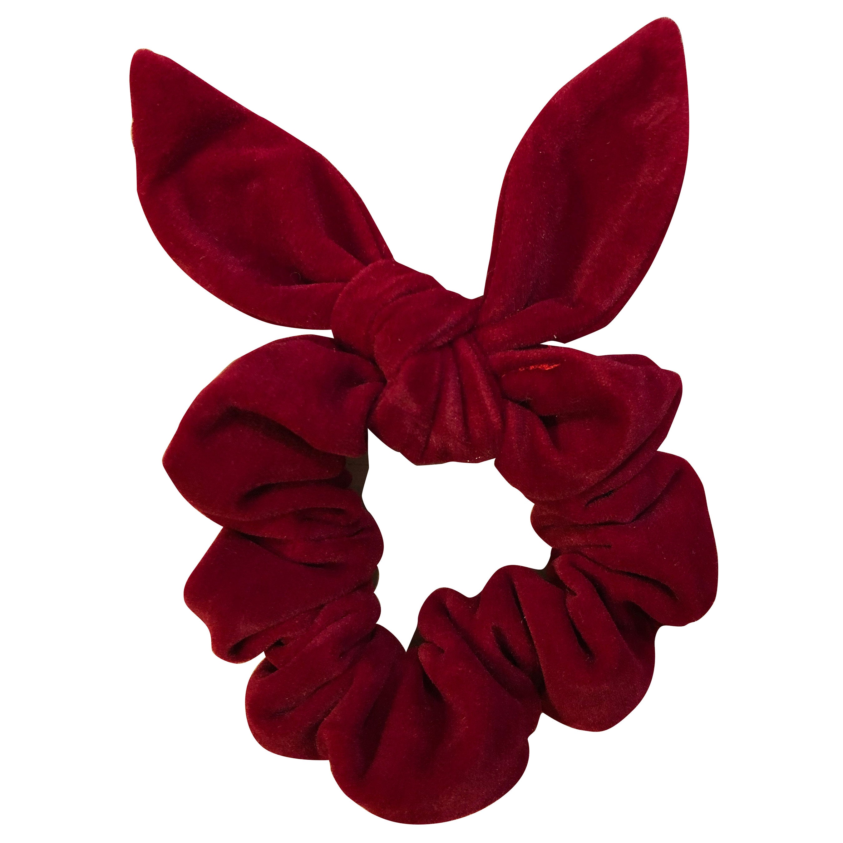 Red Velvet Hair Scrunchies with Bow - Preppy Holiday Hair Accessories for Women & Girls - Perfect for Christmas, Parties & Gifts