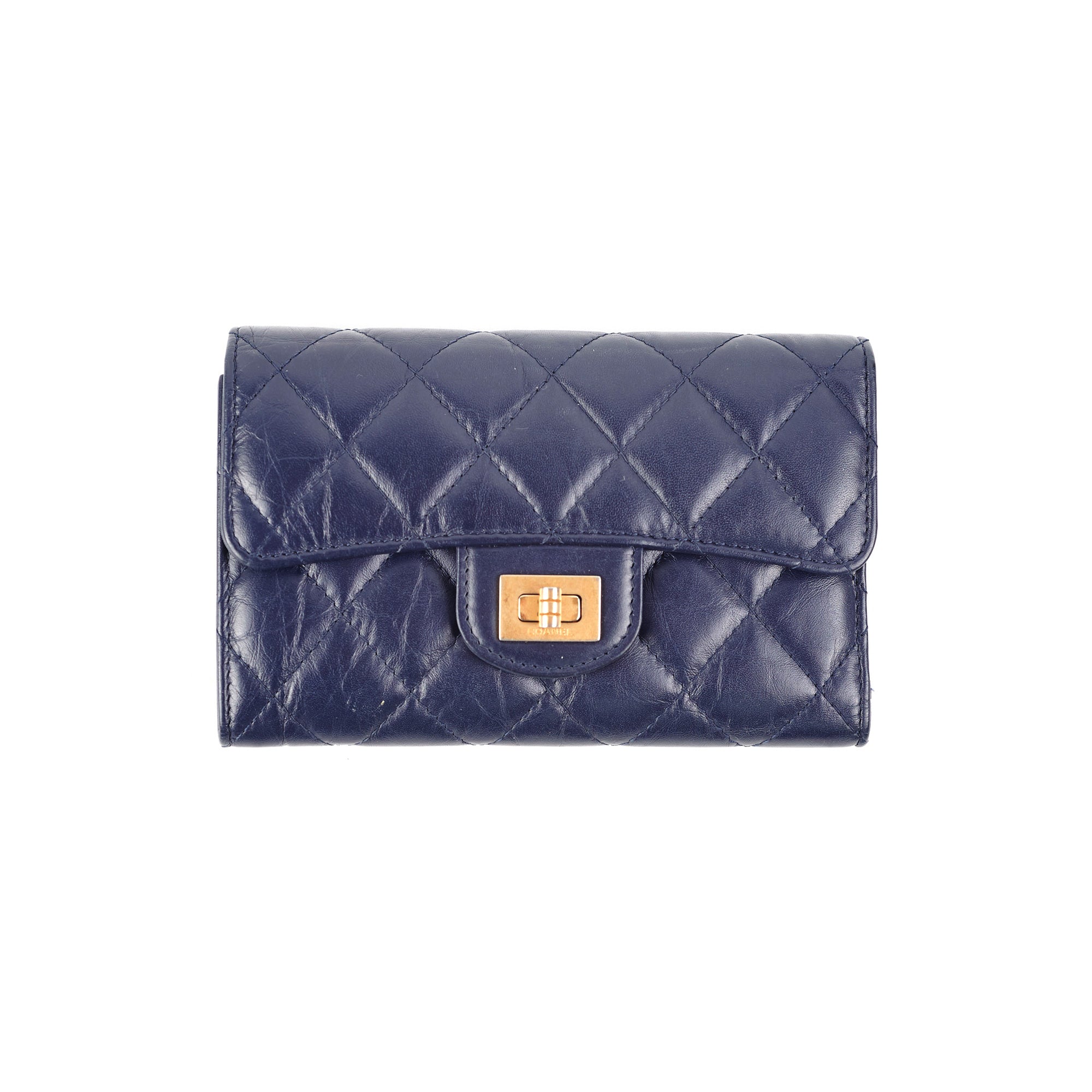 Chanel Reissue 2.55 Compact Wallet in Navy Blue - Premium Leather Card Holder for Women | Perfect for Everyday Use & Travel Accessories