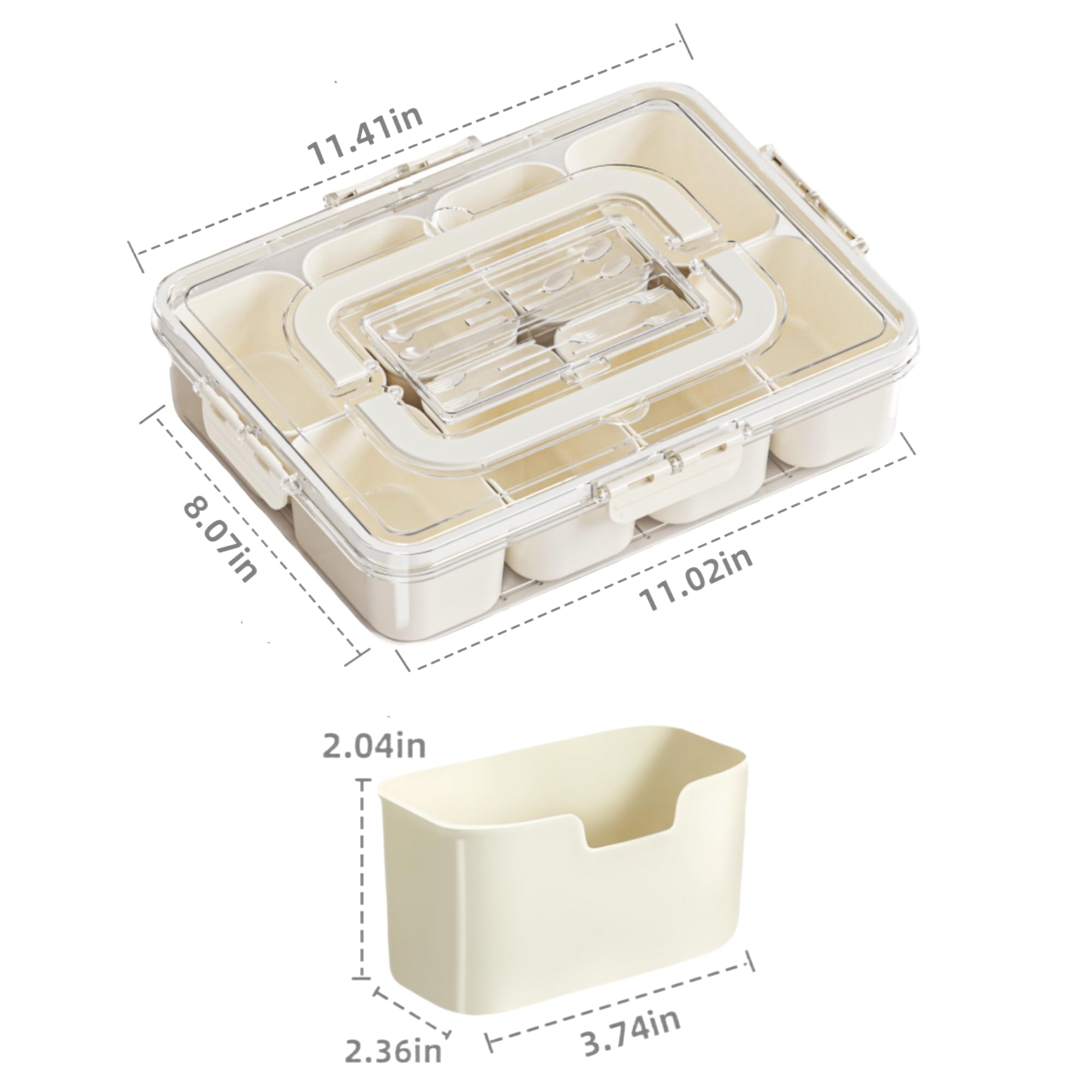 Snackle Box Container with Lid and Handle - Divided Serving Platters for Candy, Fruit, and Treats - Portable and Versatile Snackle Box - Perfect for Picnics, Parties, and On-the-Go Snacking