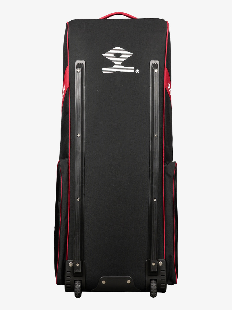 Shrey Star Wheelie 2.0 Cricket Bag - Premium Black & Red Cricket Equipment for Travel & Practice - Perfect for Matches, Training & Sports Gear Storage