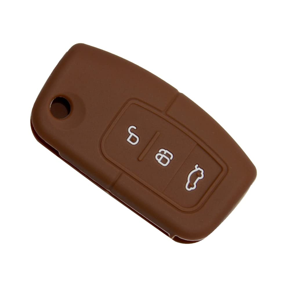 JTSAA Silicone Key Fob Cover for Ford Mondeo Focus Fiesta - 3 Button Remote Flip Key Protector Case | Durable Car Key Cover for Daily Use, Travel & Keychain Protection
