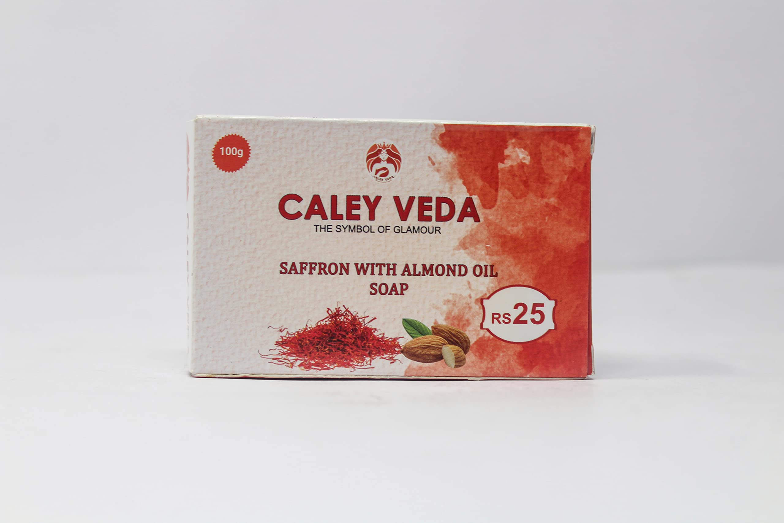 Mahatreya Herbals Caley Veda Saffron & Almond Oil Soap - Pack of 4 (100g Each) | Natural Skin Care for Dry & Sensitive Skin | Perfect for Daily Cleansing & Aromatherapy