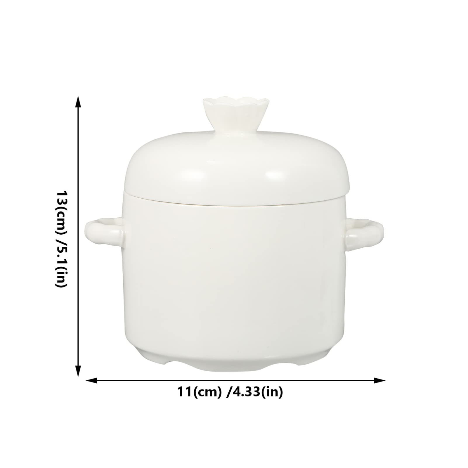 Hemoton Ceramic Stewing Bowl Set with Lid - 460ml Soup Pot, Dessert Bowl & Stew Pot for Kitchen | Perfect for Slow Cooking, Serving Soups & Storing Leftovers