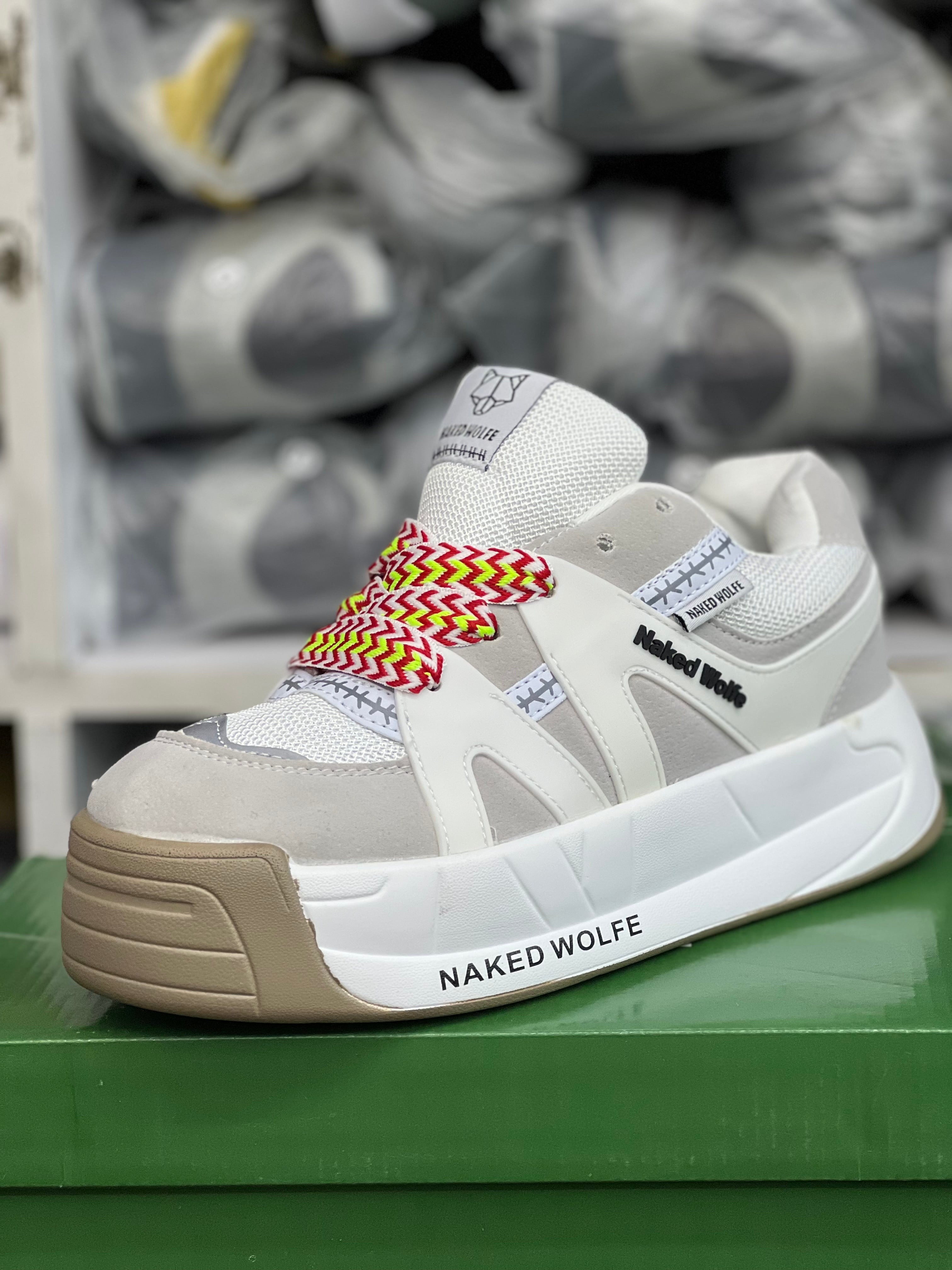 Naked Wolfe Sneakers for Women - Cream & White Fashion Shoes | Comfortable Casual Walking & Street Style Outfits