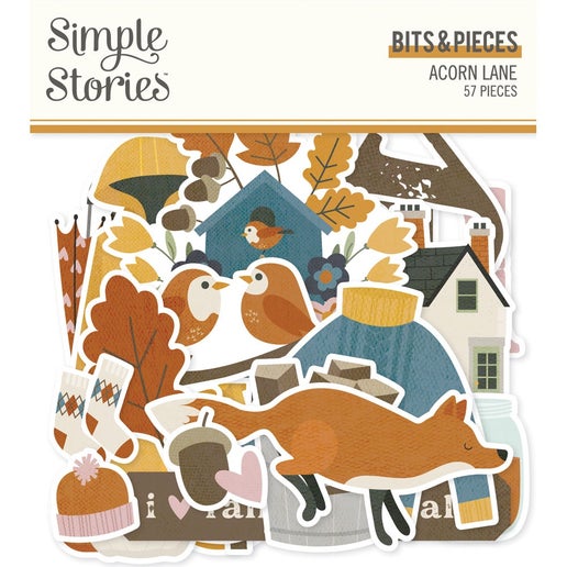 Acorn Lane Bits & Pieces Die Cuts - 57 Pack | Scrapbooking, Card Making & DIY Craft Supplies for Paper Projects