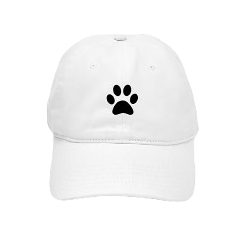 White - Black Paw Print Cap