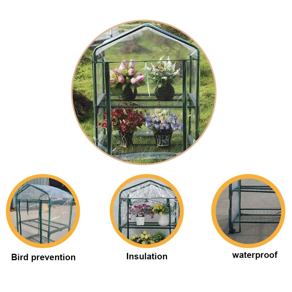 2-Tier Shelves Greenhouse Cover - PVC Replacement Cover for Walk-in Greenhouse Tent | Outdoor Plant Protection from Cold & Frost | Ideal for Gardening, Seedlings & Winter Plant Care