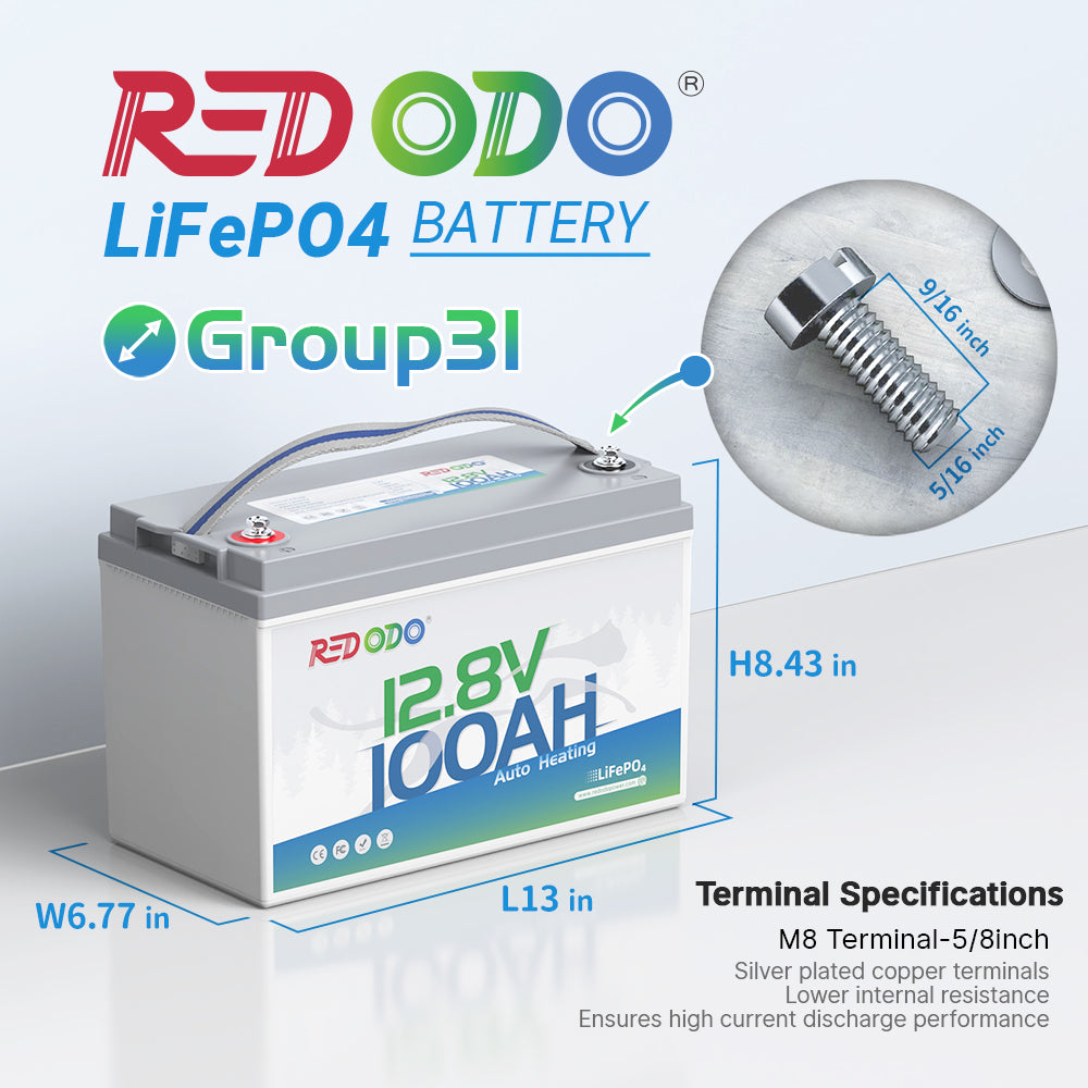 Redodo 12V 100Ah Self Heating LiFePO4 Lithium Battery - Deep Cycle for RV, Marine Boat, Solar Power & Off-Grid Systems | Perfect for Cold Weather Camping & Emergency Backup Power