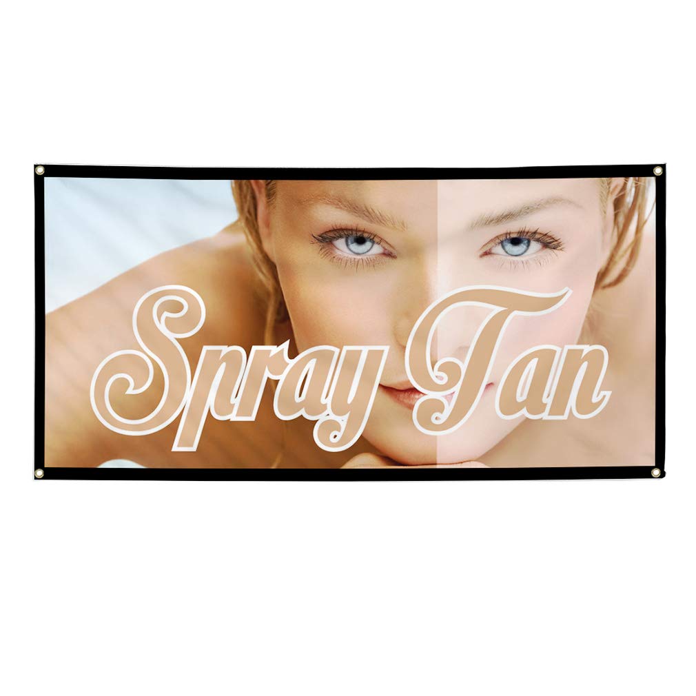 Custom Vinyl Banner for Spray Tan Business - 48x96 Inches, Weatherproof, 8 Grommets, Multiple Sizes Available - Perfect for Outdoor Advertising, Yard Signs & Industrial Use