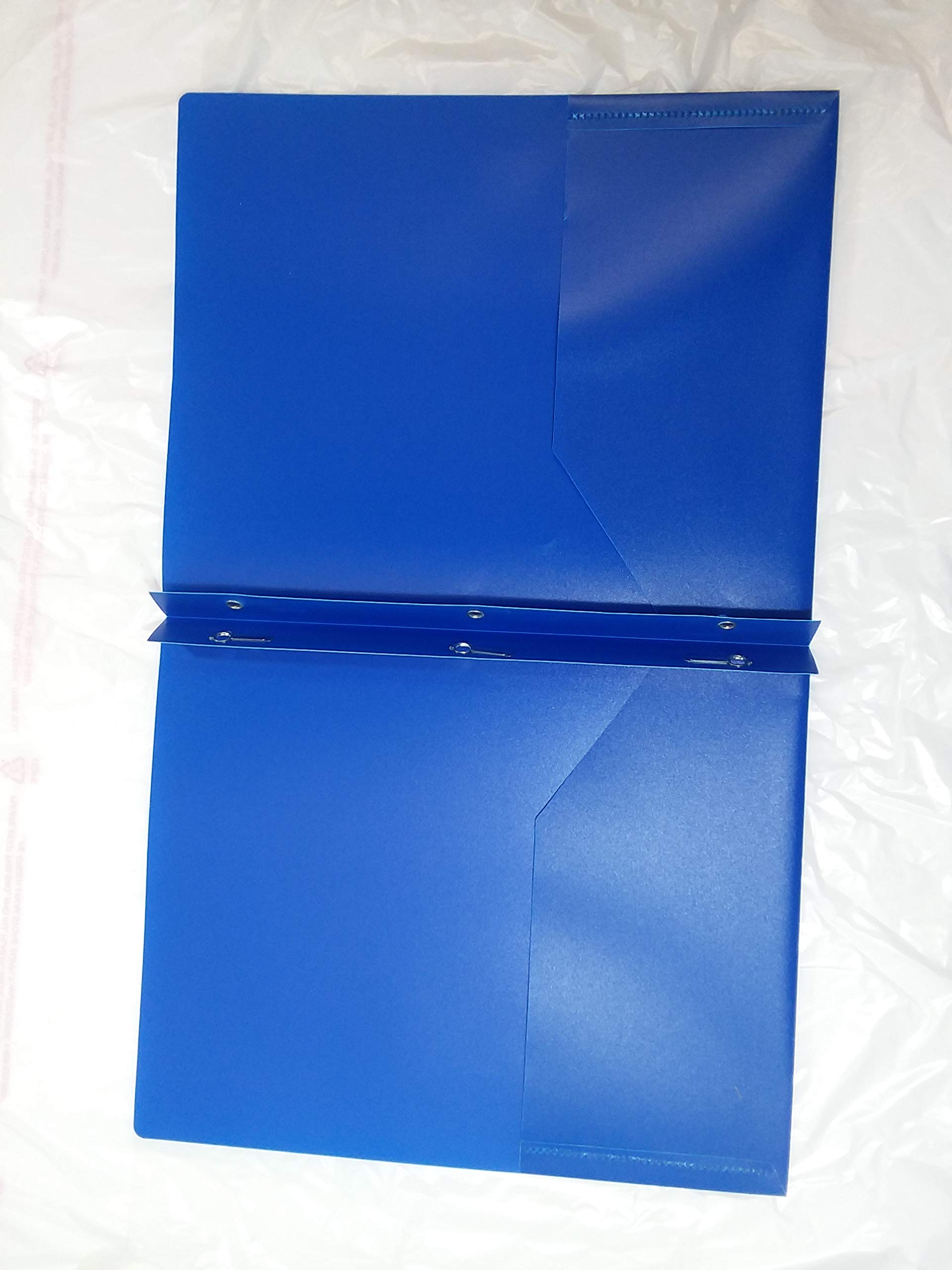 3-Prong Poly Double Pocket Folders - 8 Pack Blue School & Office Supplies for Organization, Filing, and Document Storage