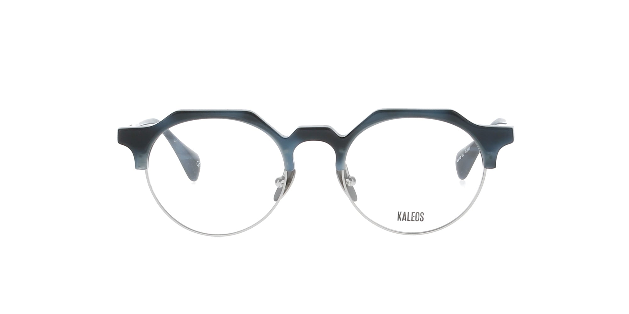 Blue Tortoiseshell & Stainless Steel Kaleos Eyeglass Frames - Lightweight Durable Glasses for Reading, Work & Fashion Accessories
