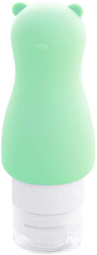 90ml Cute Green Bear Silicone Travel Bottle - Leakproof Shampoo, Shower Gel & Lotion Container for Toiletries, Perfect for Gym, Travel & Camping Accessories