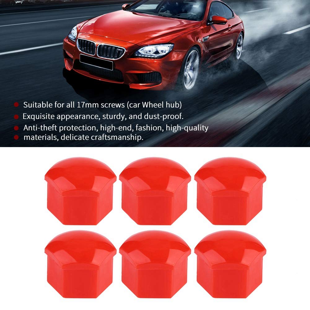 21mm Anti-Theft Wheel Nut Covers (20pcs, Red) - Secure Car Hub Screw Caps for Alloy Wheels - Perfect for Theft Prevention & Vehicle Aesthetics