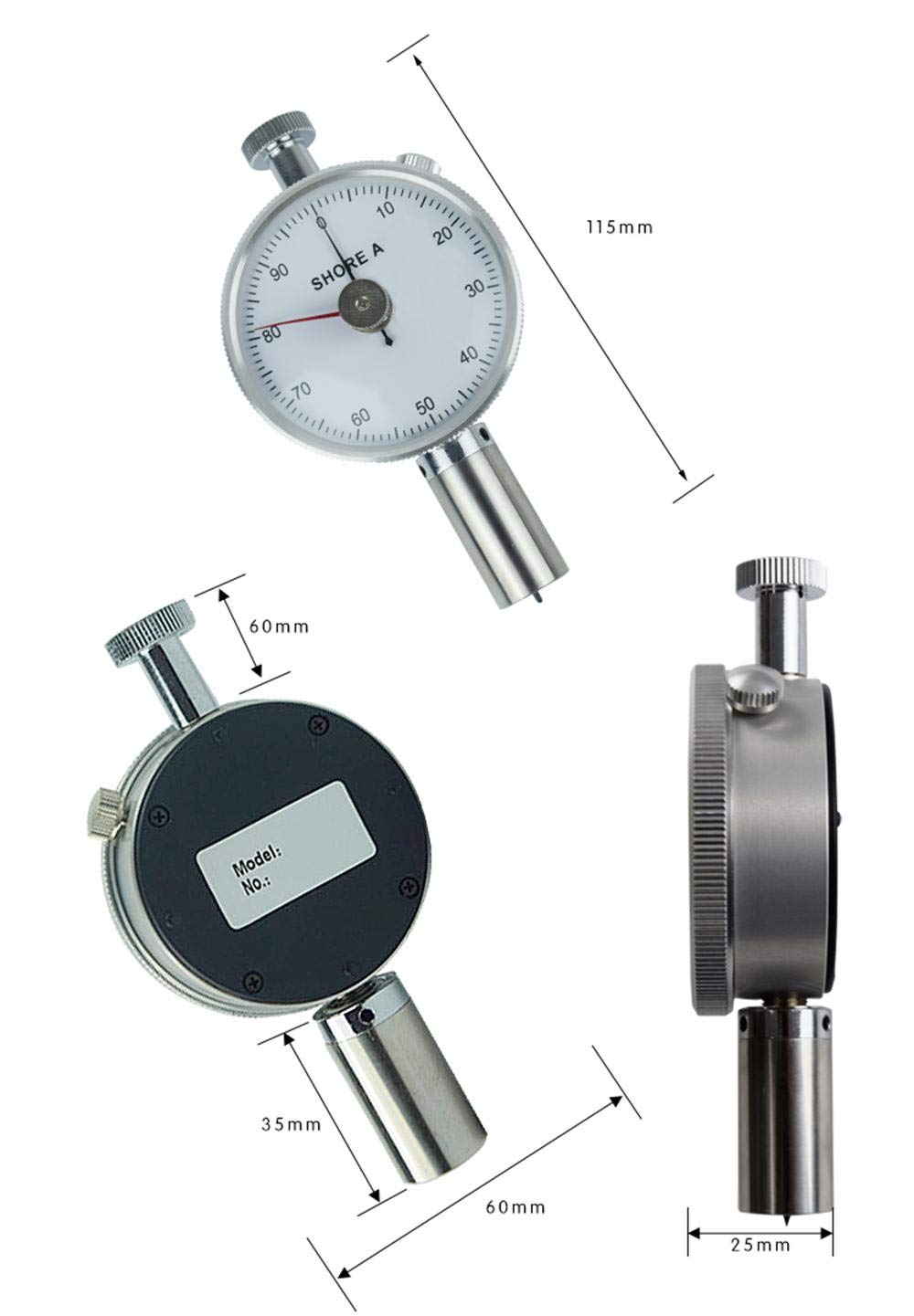 Shore A Hardness Tester - Digital Sclerometer Penetrometer with 10-90 HA Scale & Dual Needles | Perfect for Rubber, Foam, Plastic & Industrial Material Testing