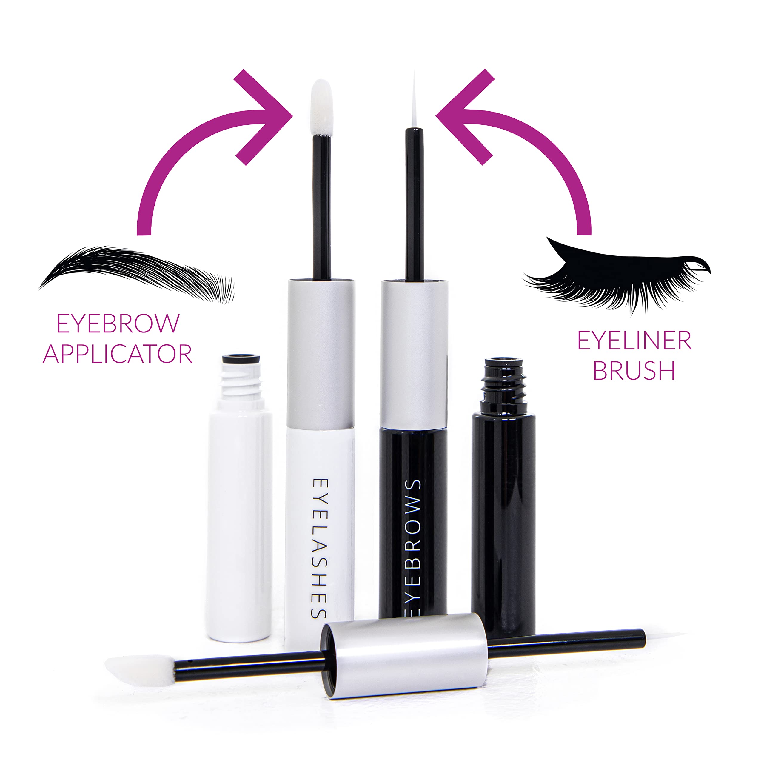 Natural Eyelash & Eyebrow Growth Serum - 15 Dual-Ended Tubes (120ml) for Longer Lashes & Thicker Brows - Fast-Acting Lash Enhancer for Daily Beauty Routine & Special Occasions