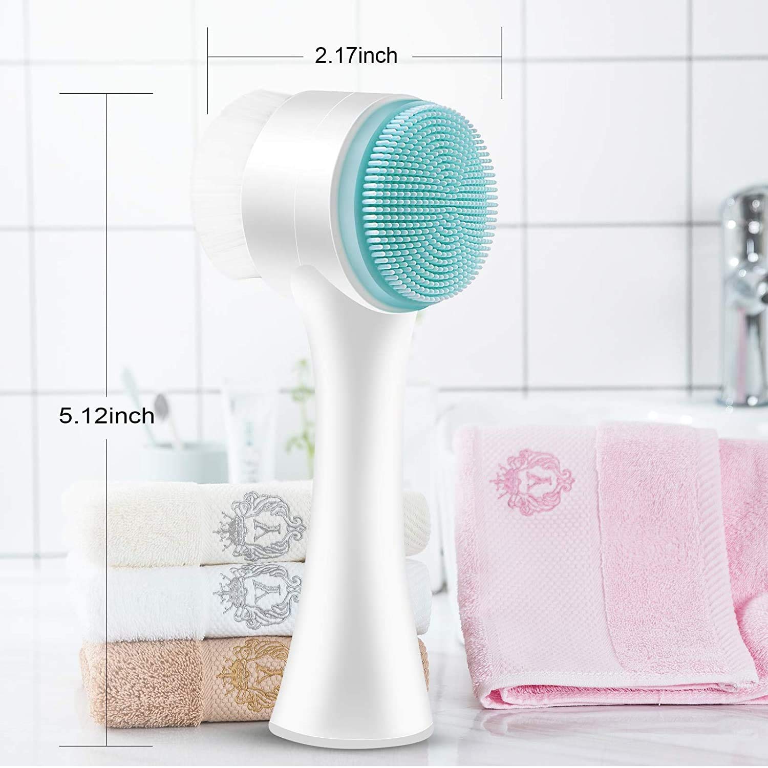 TCCO ENTERPRISE 2-in-1 Manual Facial Cleansing Brush | Silicone Face Scrubber & Massager for Deep Pore Cleansing & Exfoliation | Perfect for Daily Skincare Routine & Spa-Like Facial at Home