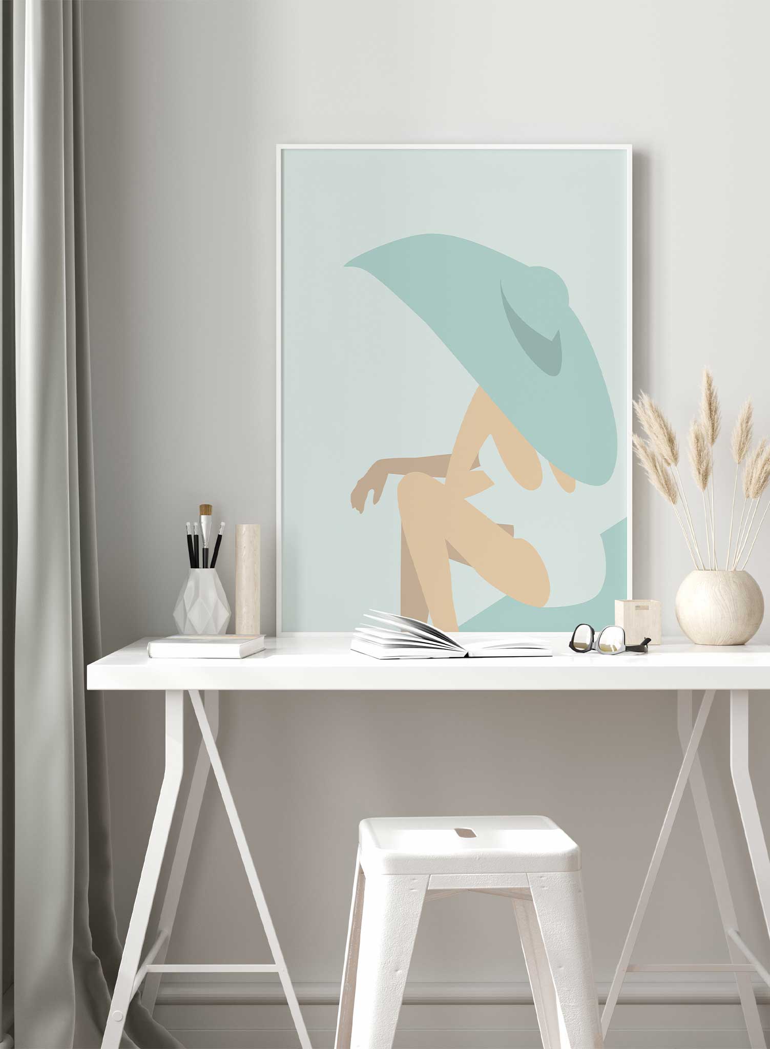 Poolside Diva in Aqua - Stylish Summer Swimwear Poster | Perfect for Beach Decor, Pool Party Themes & Tropical Room Aesthetics