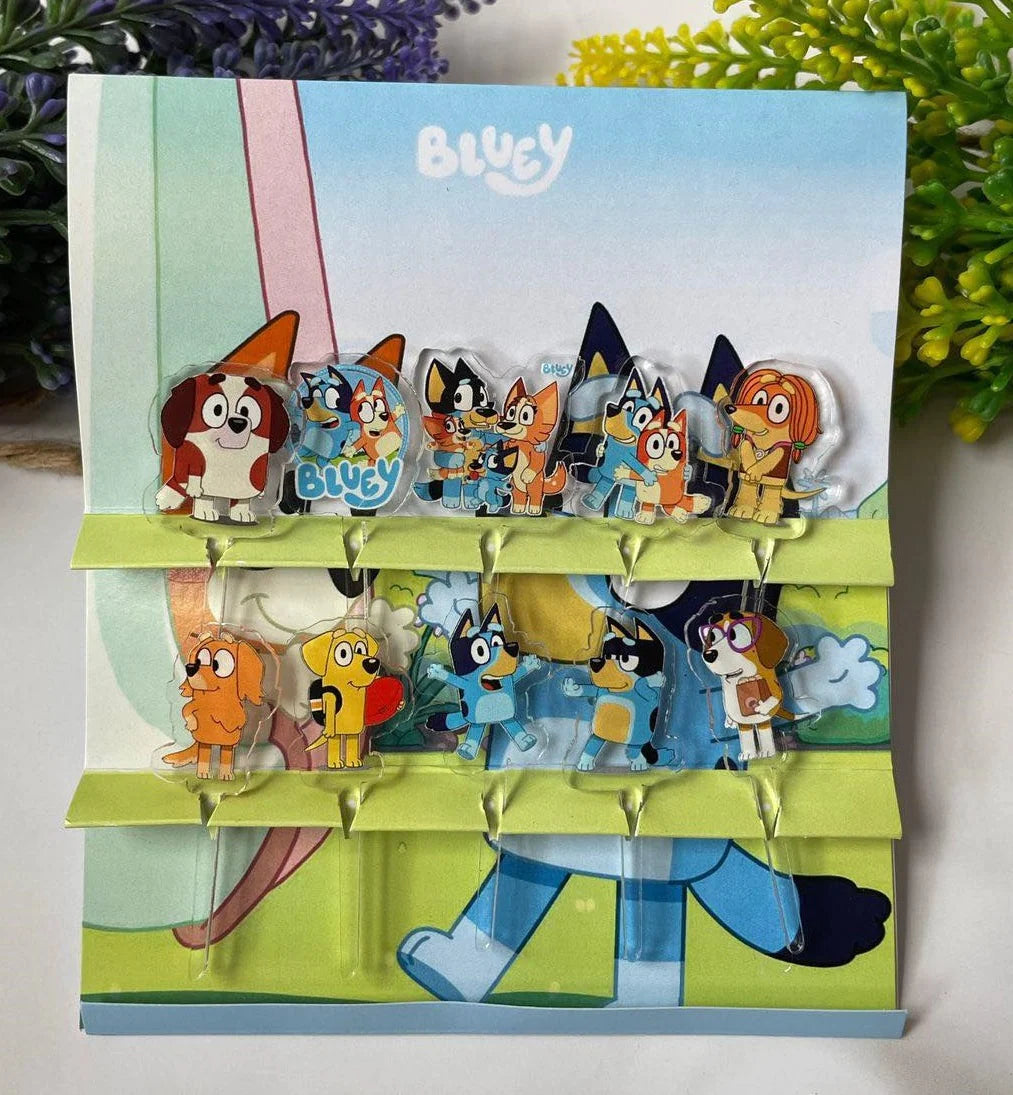 Bluey Acrylic Food Picks - Decorative & Functional Appetizer Toothpicks for Party Platters, Charcuterie Boards & Dessert Displays