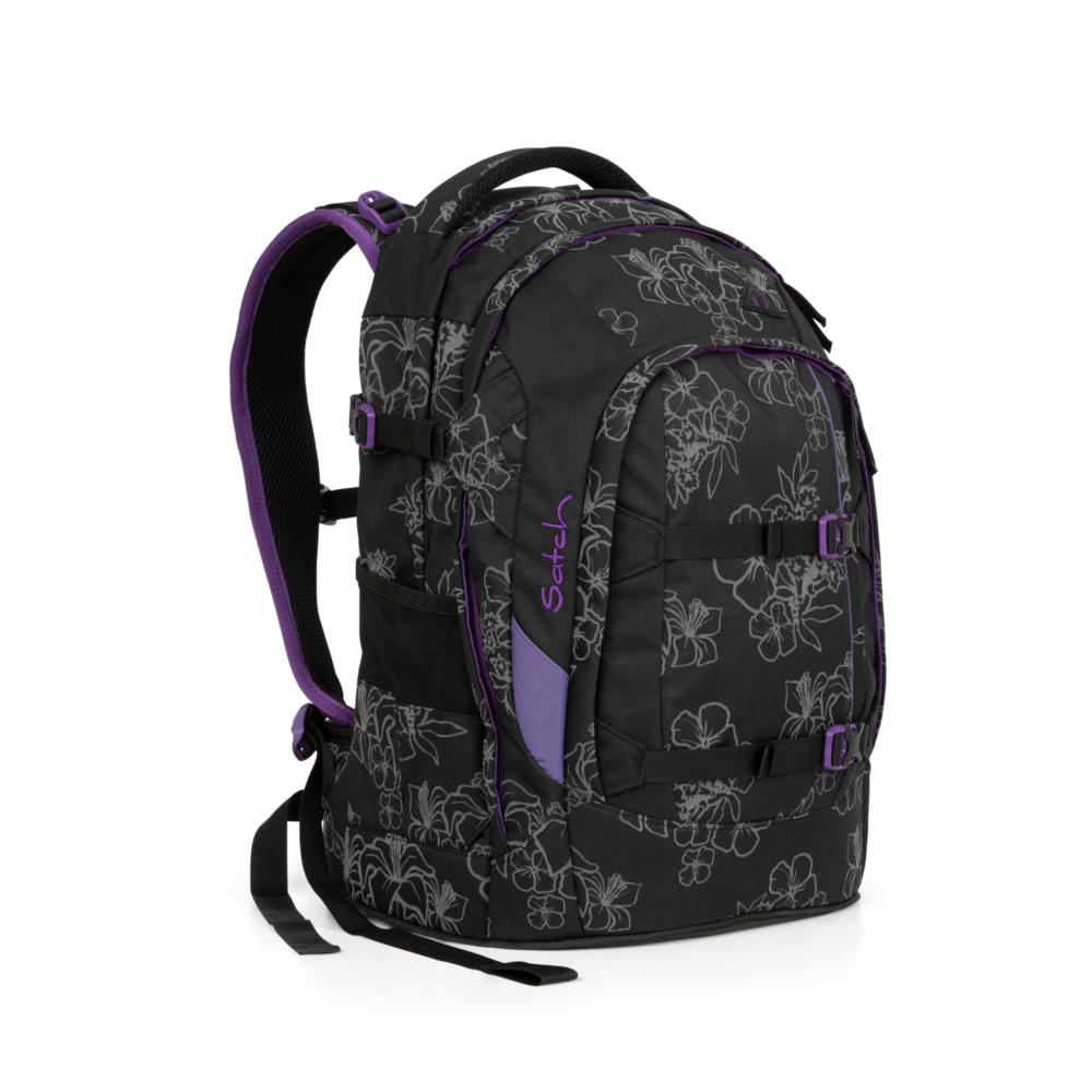 Satch Pack Ninja Hibiscus LUMI Edition - Stylish Waterproof Backpack for Travel, Work & Gym - Perfect for Commuters, Students & Outdoor Adventures