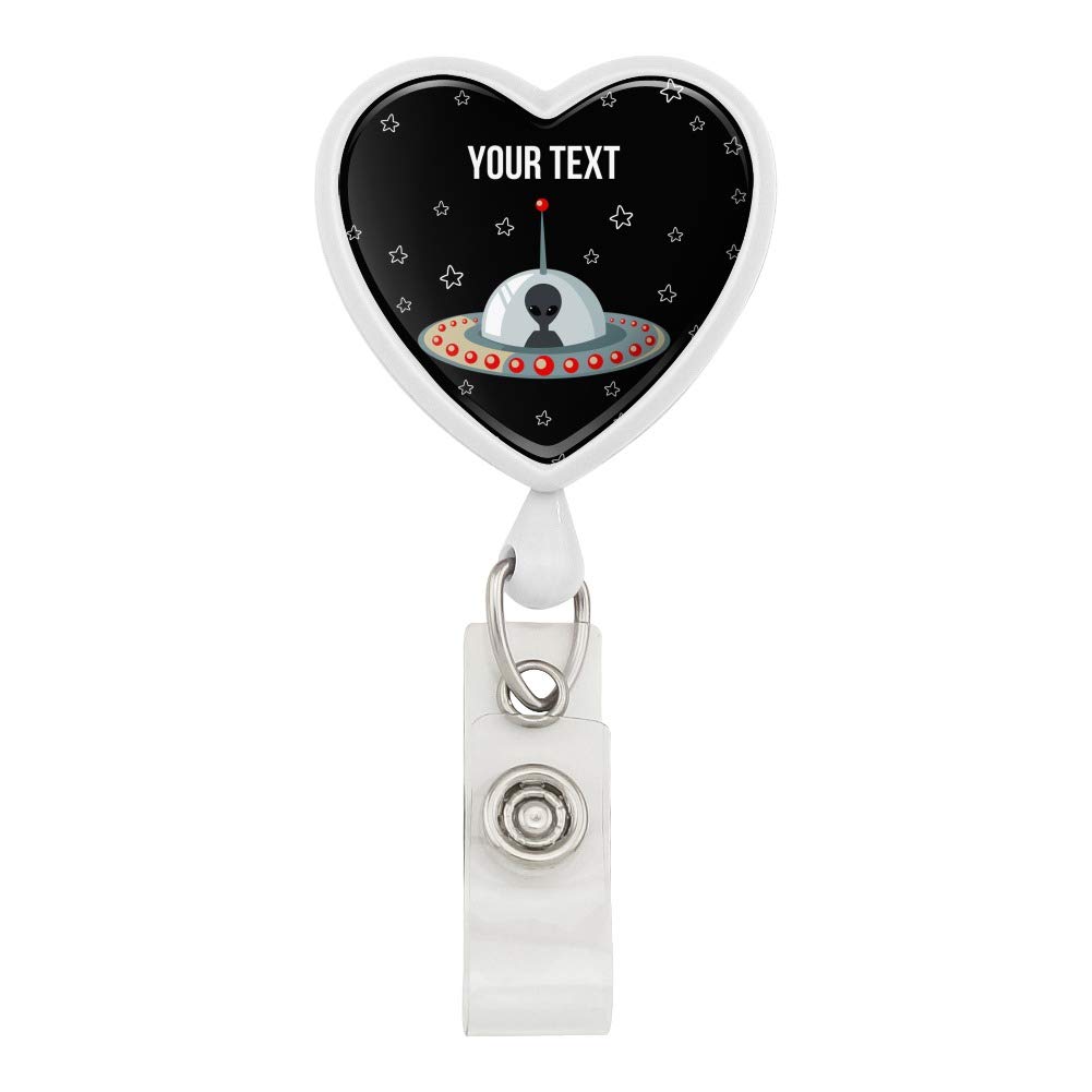 Custom Alien Spaceship Lanyard - Retractable ID Badge Holder for Work & Events