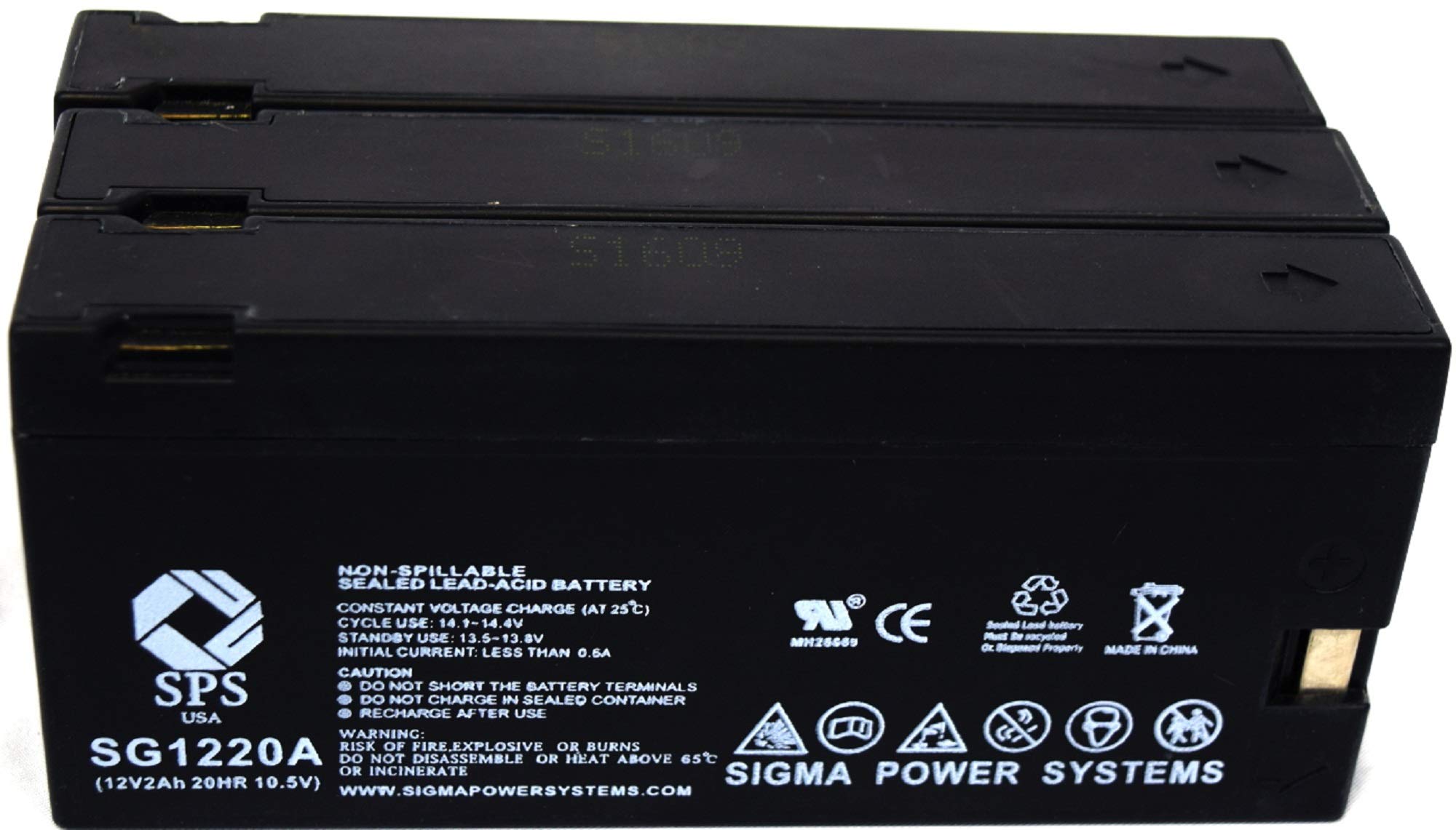 SPS Brand 12V 2Ah Replacement Battery for Magnavox VR-8382 Camcorder - 3 Pack - Power Your Video Camera for Travel, Events & Home Recording