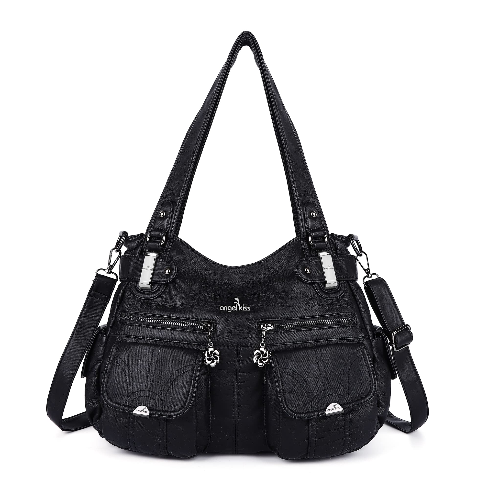 Women's Fashion Washed Leather Handbags - Tote, Shoulder, Top Handle & Satchel Bags for Everyday Use, Work & Travel | Stylish & Durable Purses