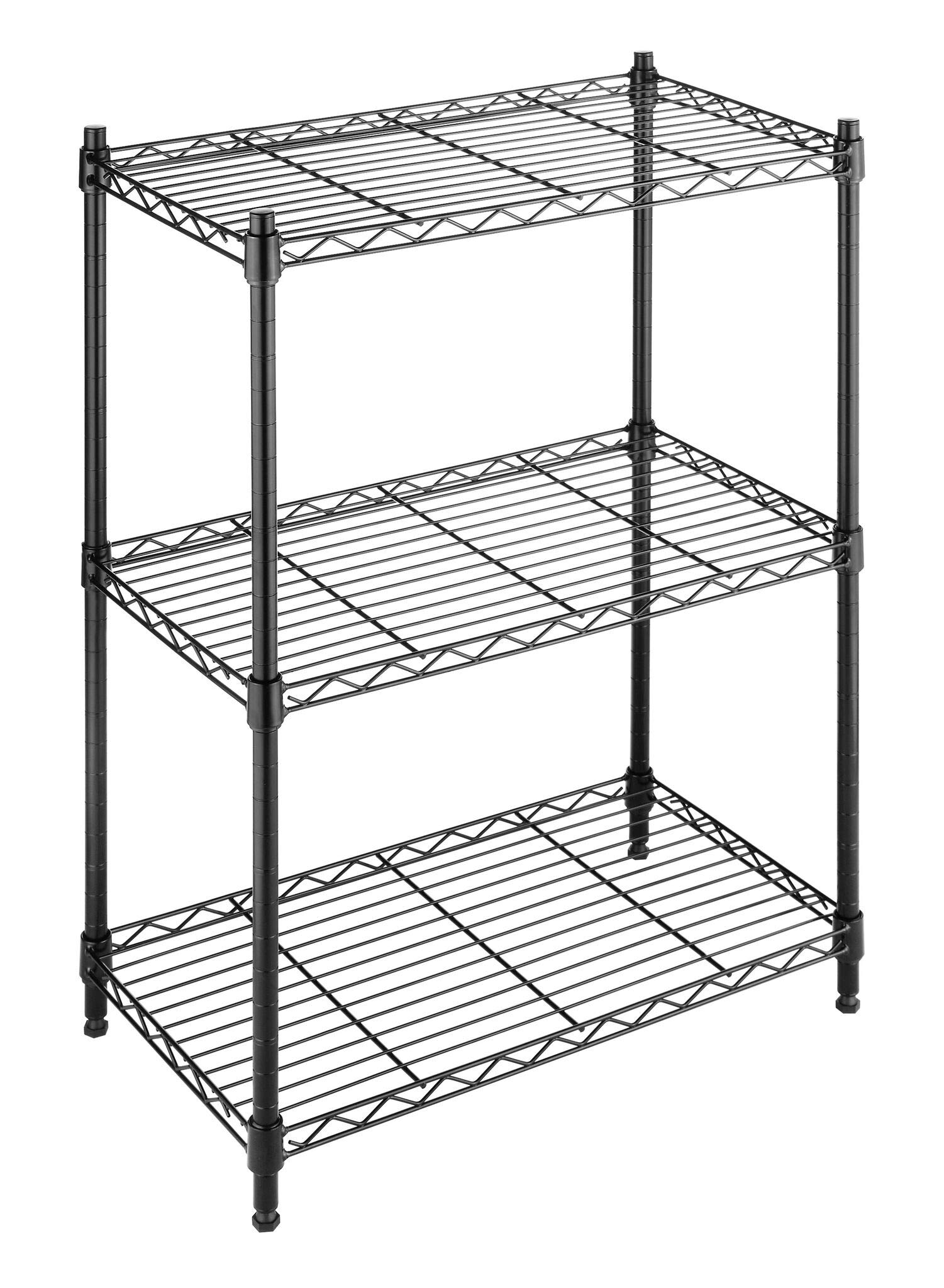 Whitmor 3-Tier Metal Wire Shelving Unit - Heavy Duty Storage Rack for Pantry, Kitchen, Garage & Plant Organization - Easy Assembly Space Saving Shelves for Home, Office & Commercial Use