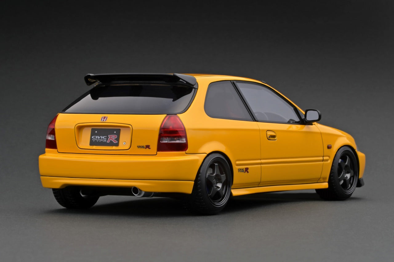 1:18 Scale Honda Civic EK9 Type R Diecast Model Car - Yellow Collectible Toy for Car Enthusiasts & Gift Idea - Perfect for Display, Collection, and Racing Fans